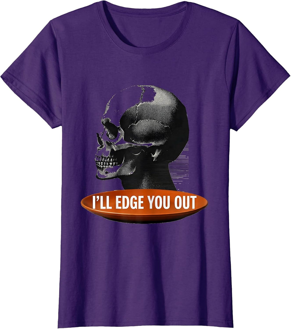 Women's I'll Edge You Out Funny Barber Hairstylist Humor Gift T-Shirt - Purple