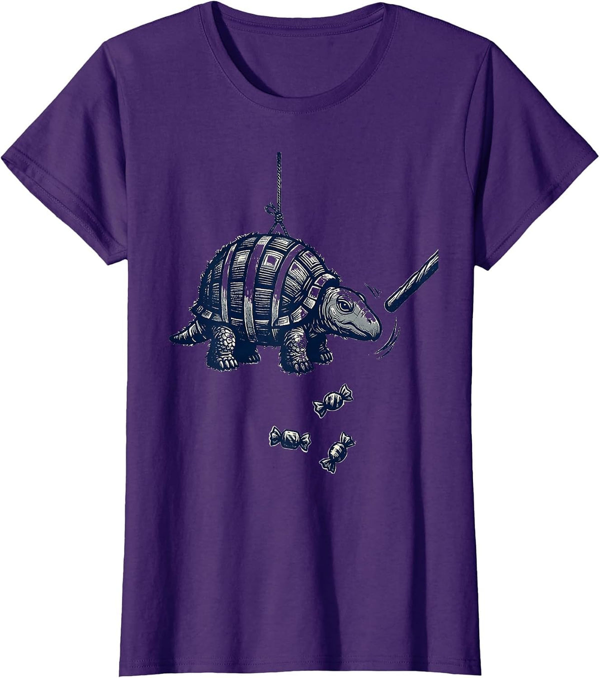 Women's Armadillo Piñata Rubber Stamp Cinco De Mayo Party Costume T-Shirt - Purple