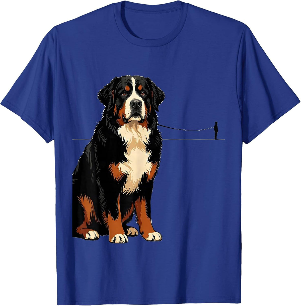 Bernese Mountain Dog Editorial Conceptual Dog Lover Art T-Shirt - Royal Blue