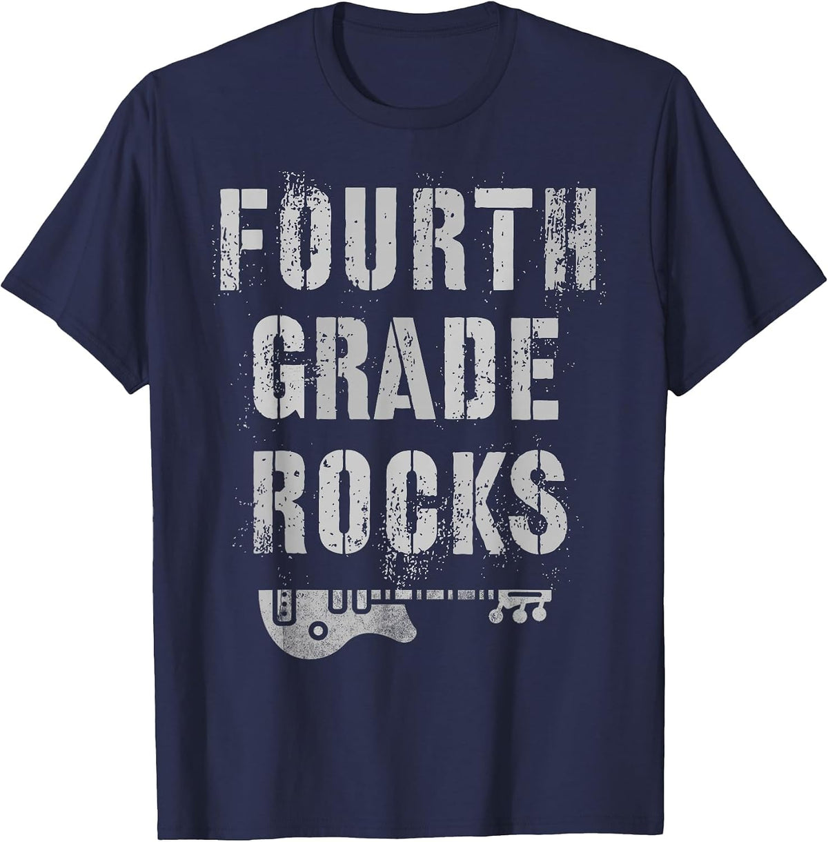 4th Grade Rocks Teacher Rockstars I Teach Ready to Rock T-Shirt - Navy Blue