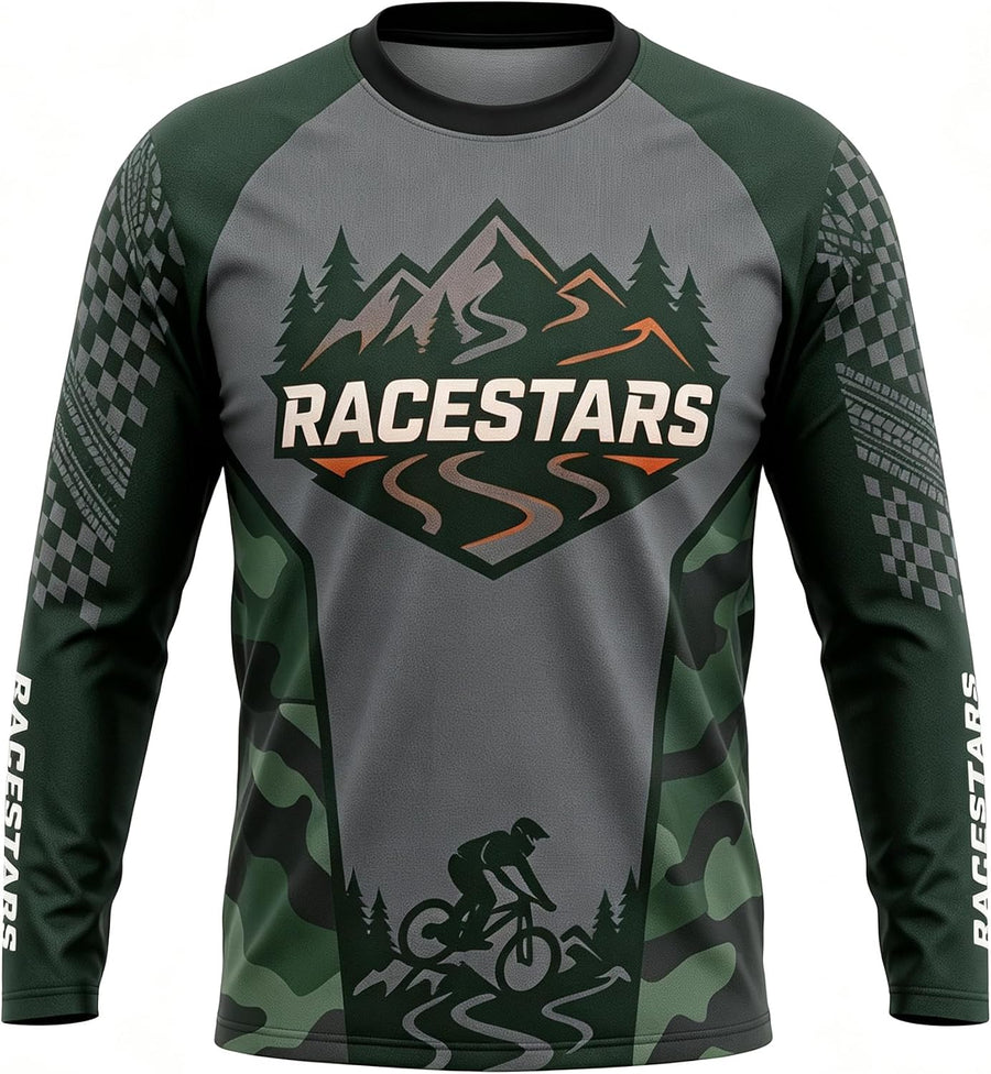 MTB Jersey Motocross Long Sleeve Quick Dry Mountain Bike Shirt Off-Road - Rs0359