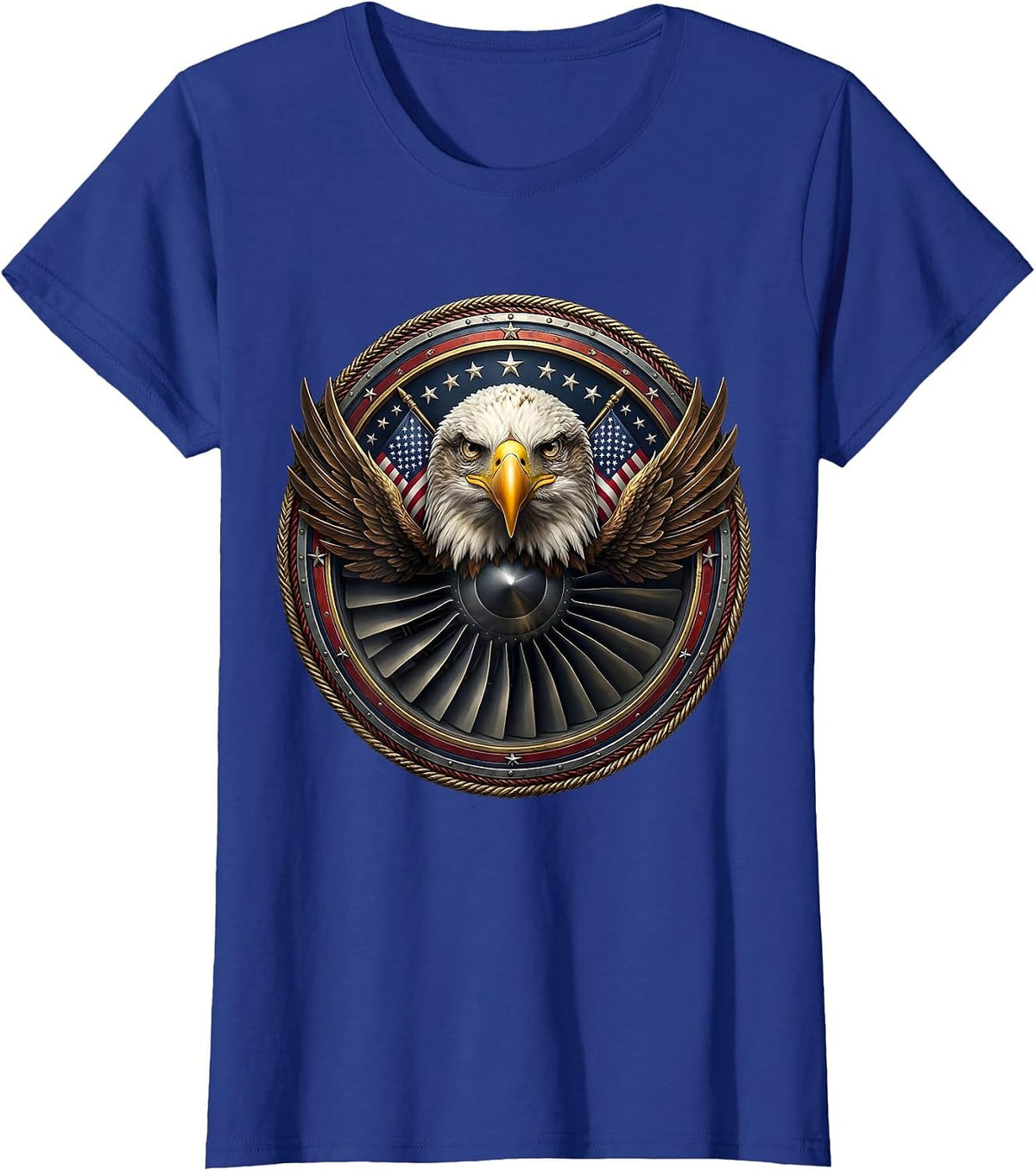 Women's Jet Engine Turbine Blades Close-Up Air Force T-Shirt - Royal Blue