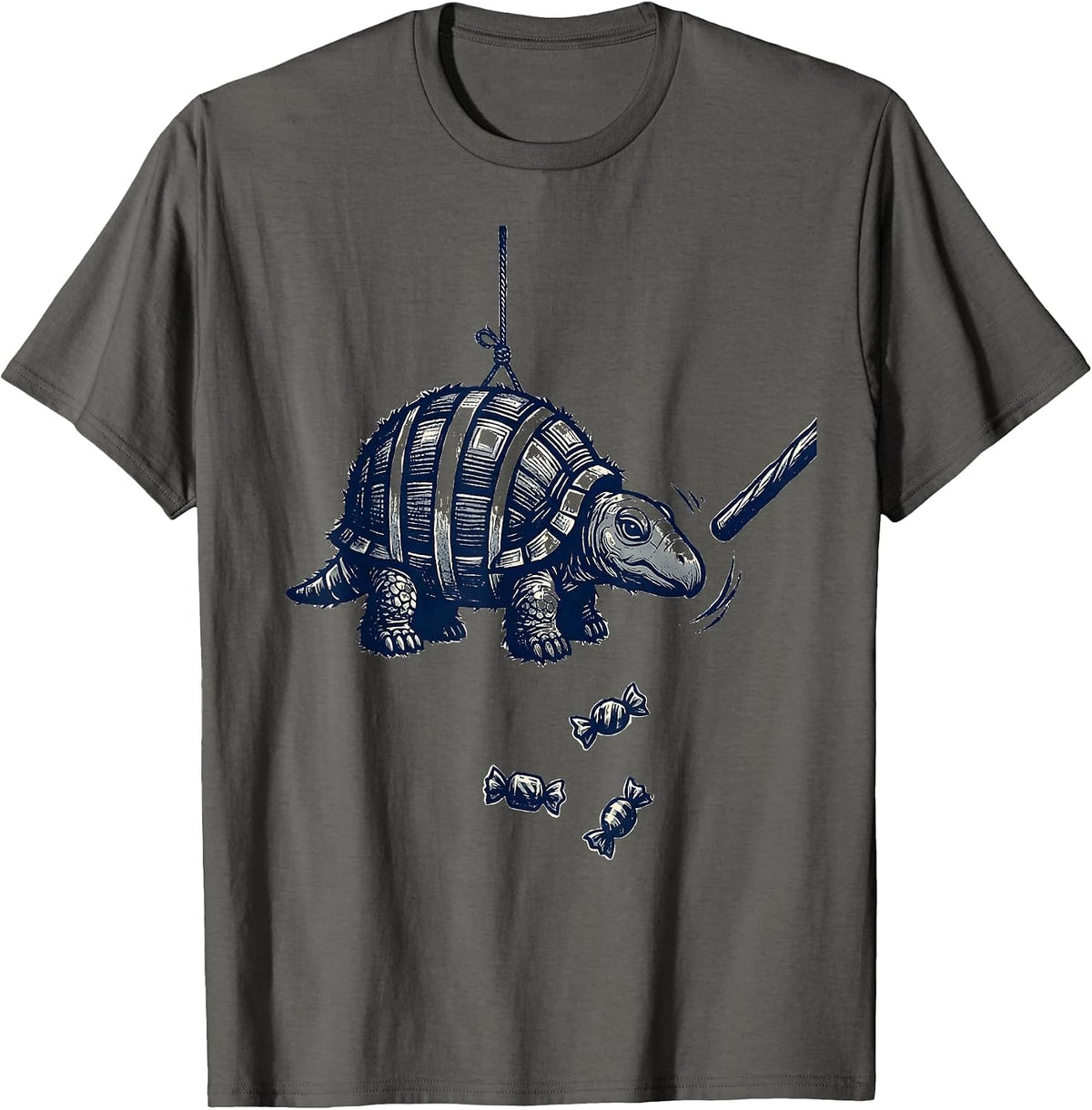 Men's Armadillo Piñata Rubber Stamp Cinco De Mayo Party Costume T-Shirt - Asphalt Grey