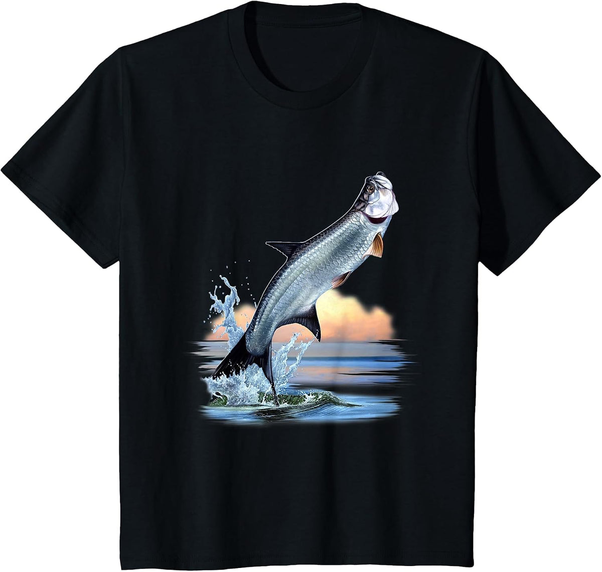 Tarpon Fish Fresh Water Wildlife Hunting Fishing Apparel T-Shirt - Black