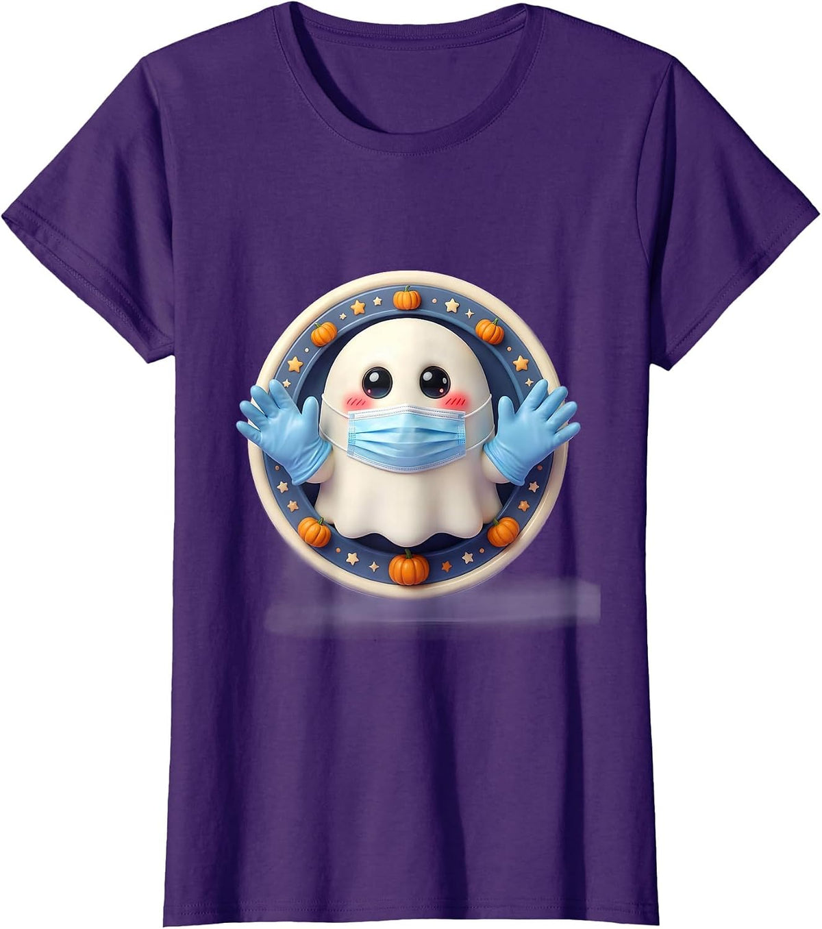 Women's Halloween Ghost Surgeon Underscrub Design T-Shirt - Purple