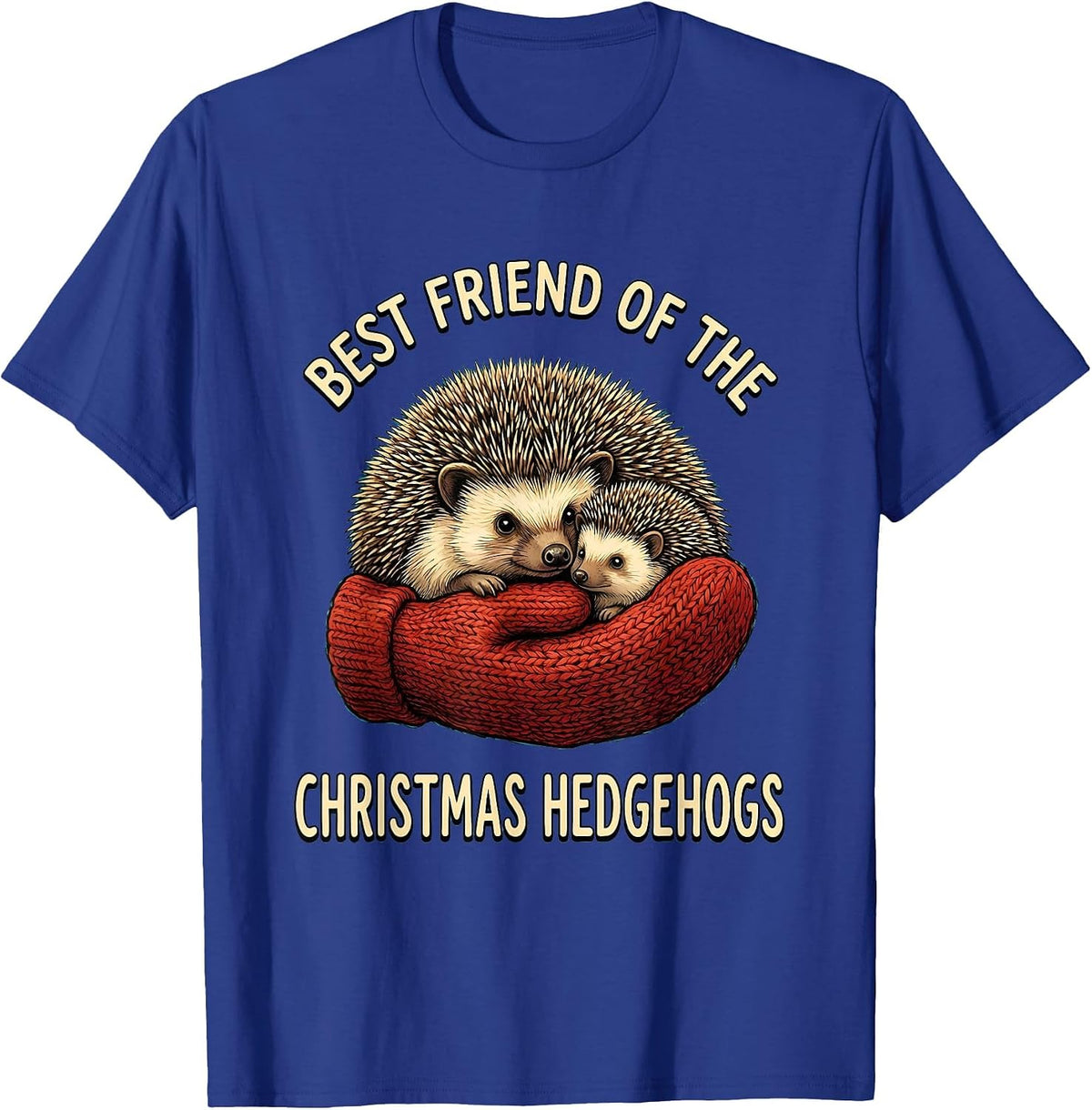 Best Friend Of The Christmas Hedgehogs Cute Hedgehog Holiday T-Shirt - Royal Blue