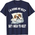 English Bulldog Official Sleepshirt Pajamas Nightgown T-Shirt - Navy Blue