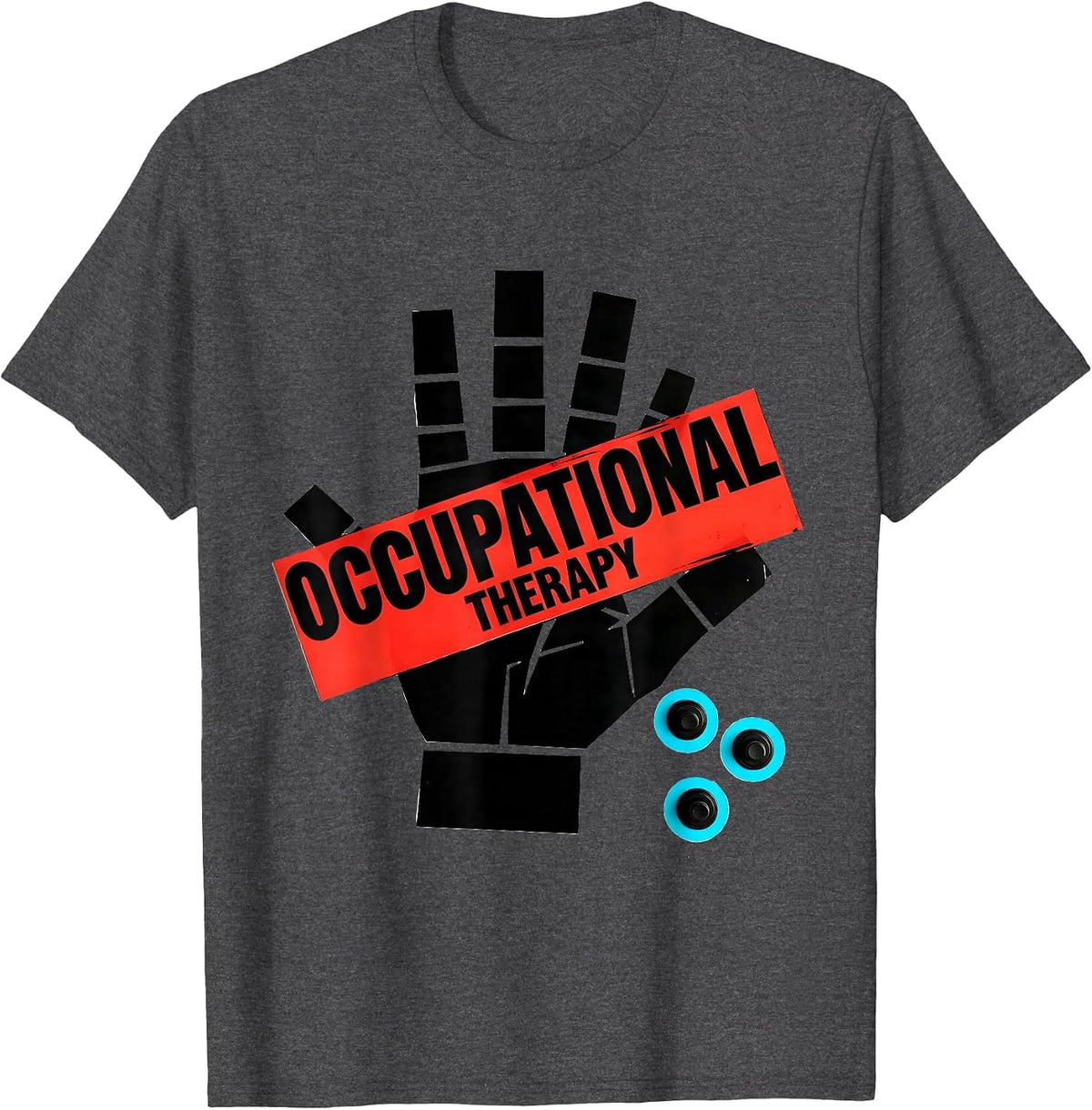 Men's Occupational Therapy New Wave Retro OT Therapist Gift T-Shirt - Dark Heather Grey
