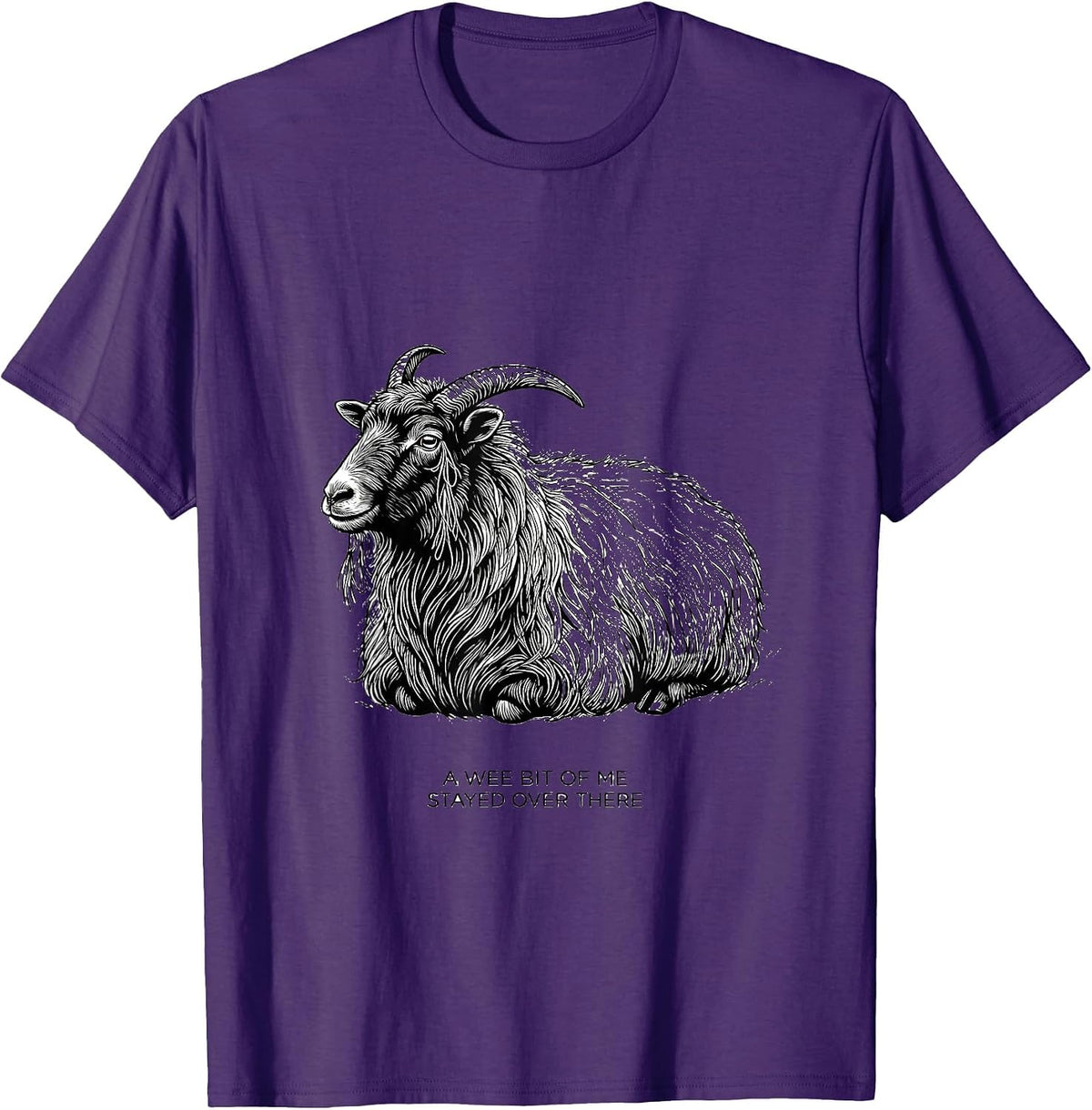 A Wee Bit Of Me Stayed Over There Cute Highland Cow Scottish T-Shirt - Purple
