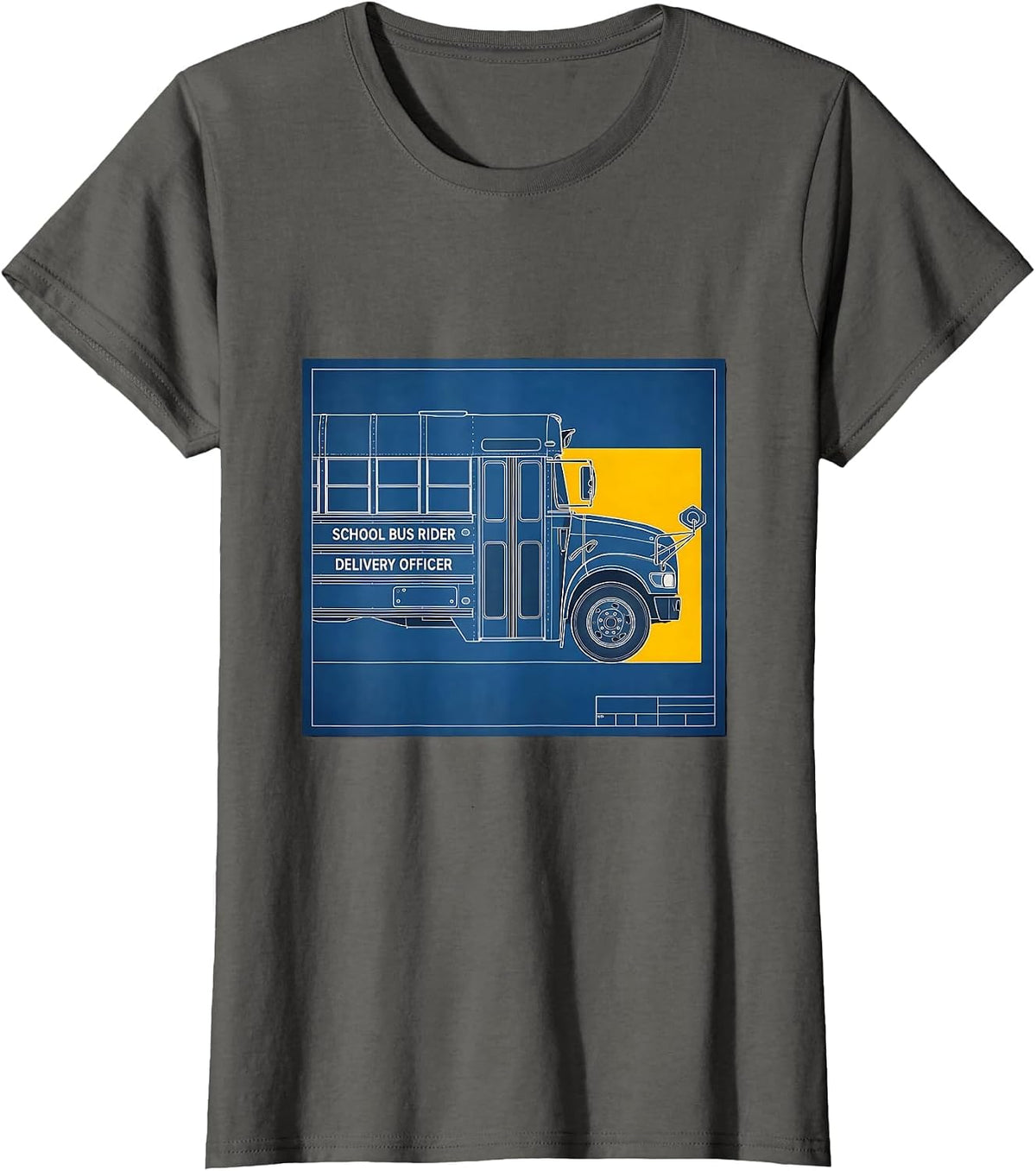 Women's School Bus Rider Delivery Officer Funny School Bus Driver T-Shirt - Asphalt Grey