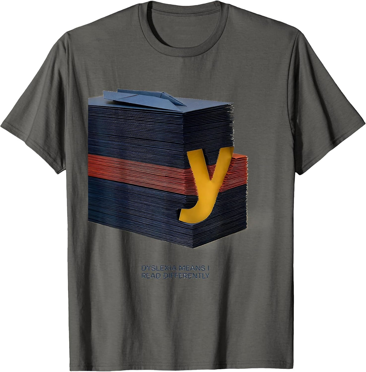 Men's Dyslexia Means I Read Differently Funny Dyslexia Awareness T-Shirt - Asphalt Grey