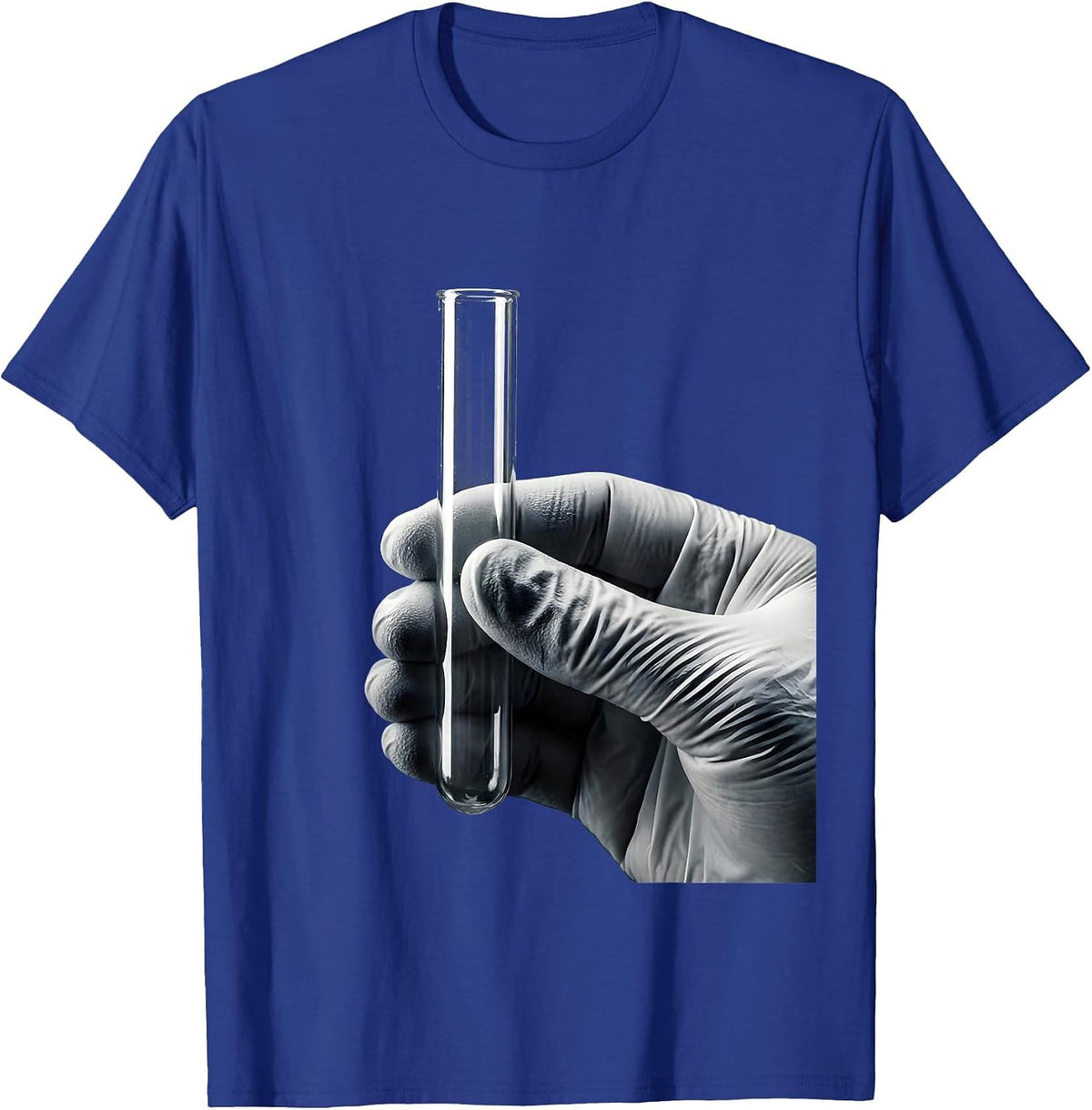 Men's Surgeon Gloved Hand Test Tube Graphic T-Shirt - Royal Blue