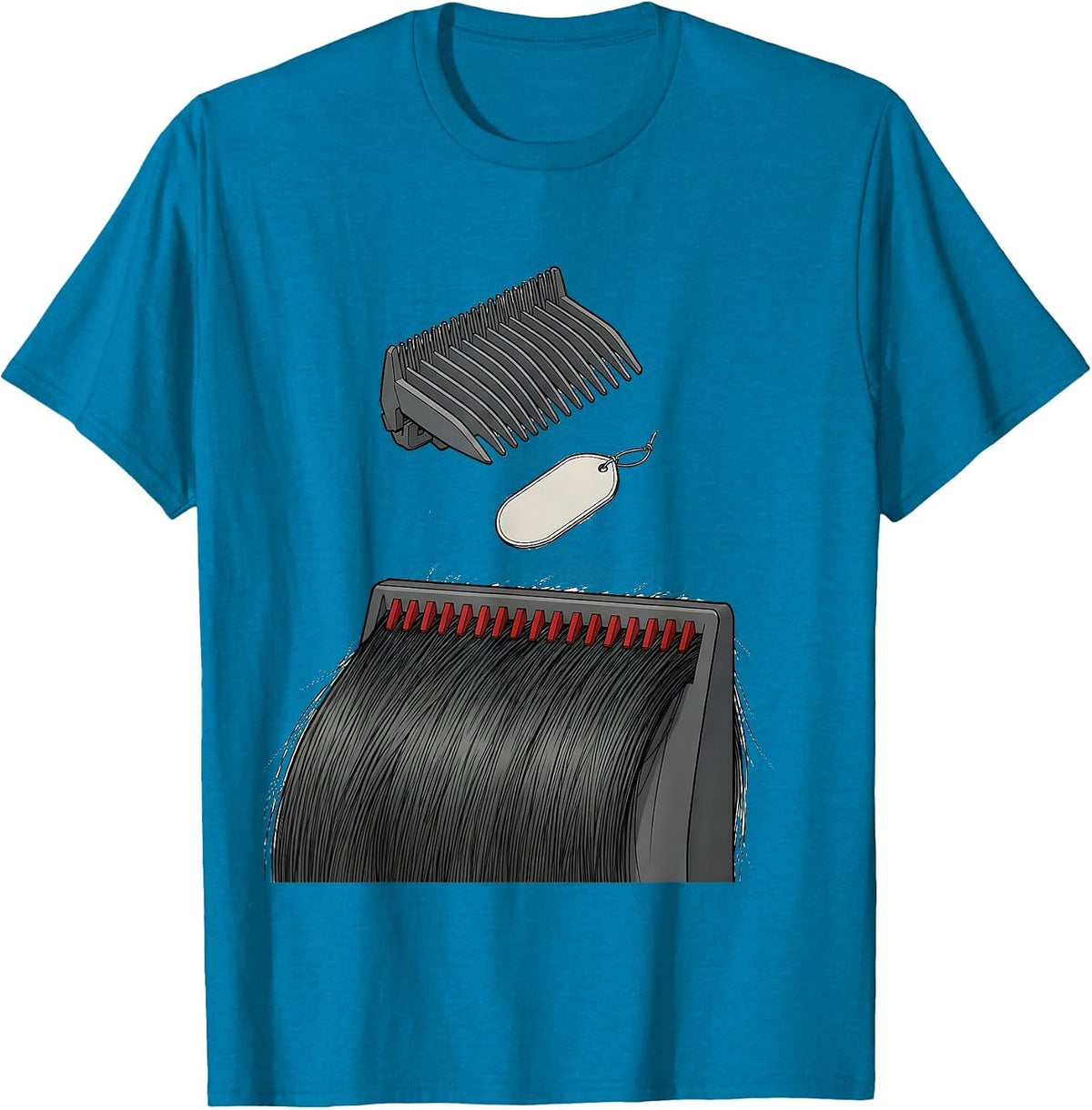 Exploded Hair Assembly Technical Humor Hairdresser Gift T-Shirt - Sapphire Blue
