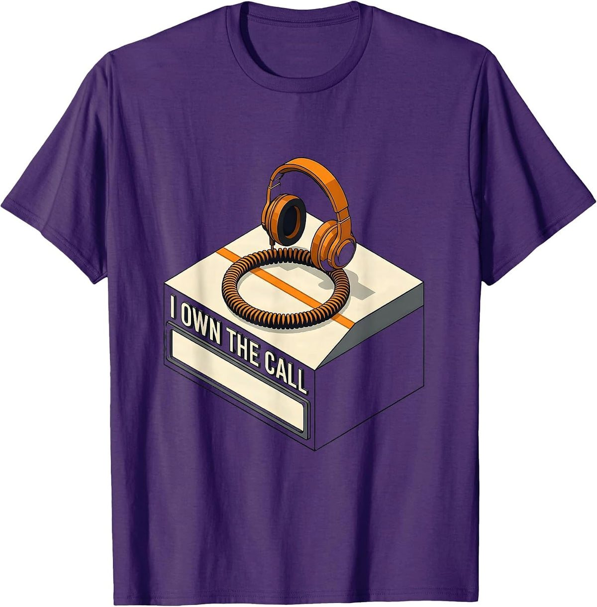 Men's I Own The Call 911 Dispatcher Emergency Dispatch Thin Yellow T-Shirt - Purple