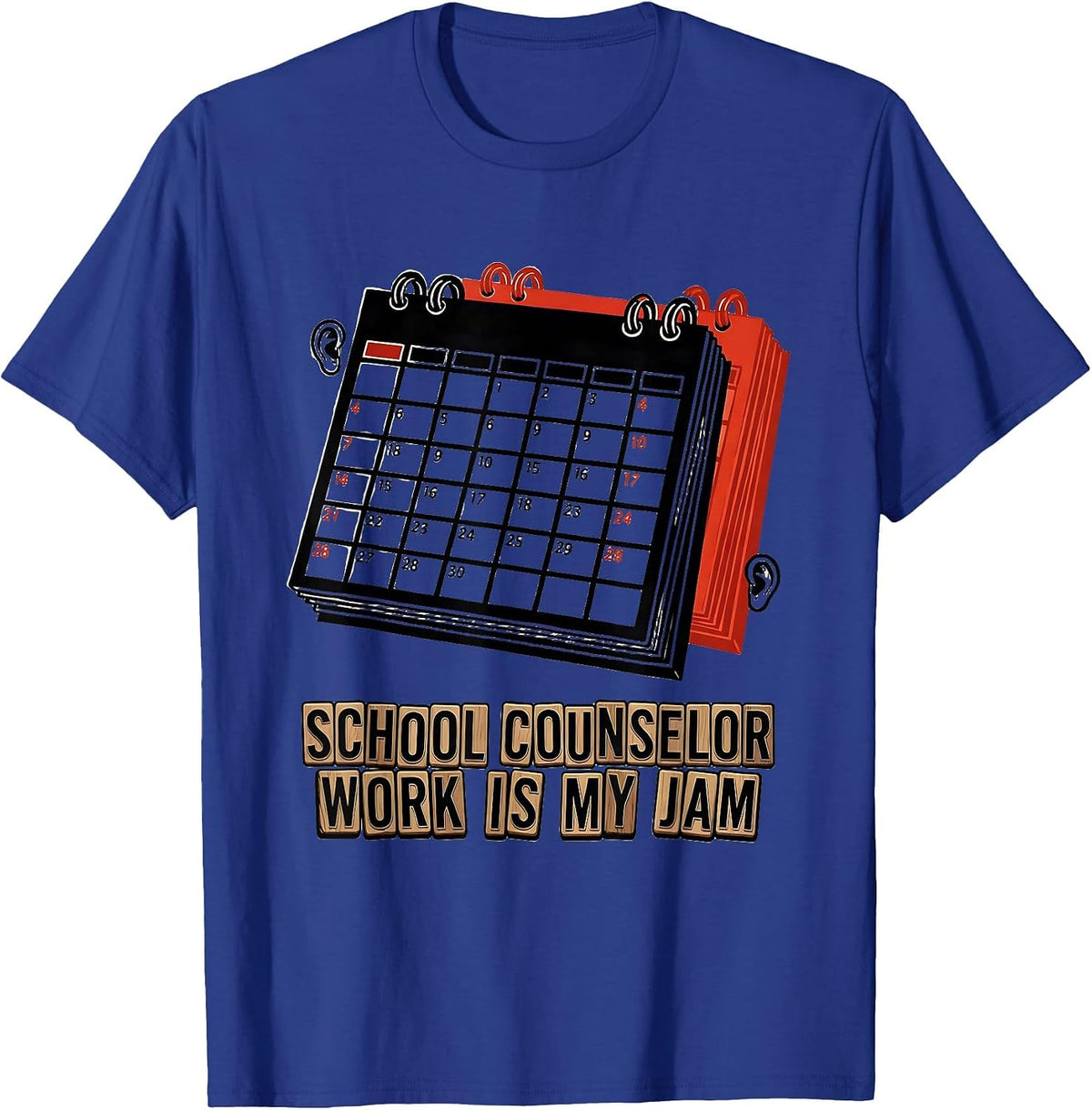 Men's School Counselor Work Is My Jam Funny School Psychologist T-Shirt - Royal Blue