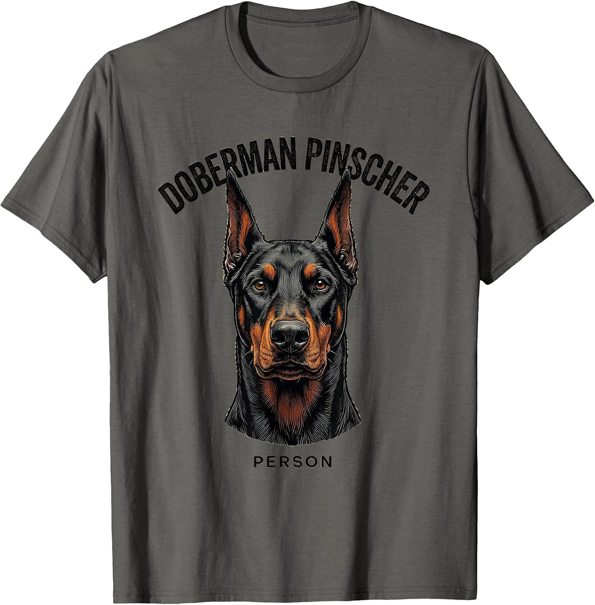 Men's Doberman Pinscher Person Vintage Dog Lover Heritage T-Shirt - Asphalt Grey