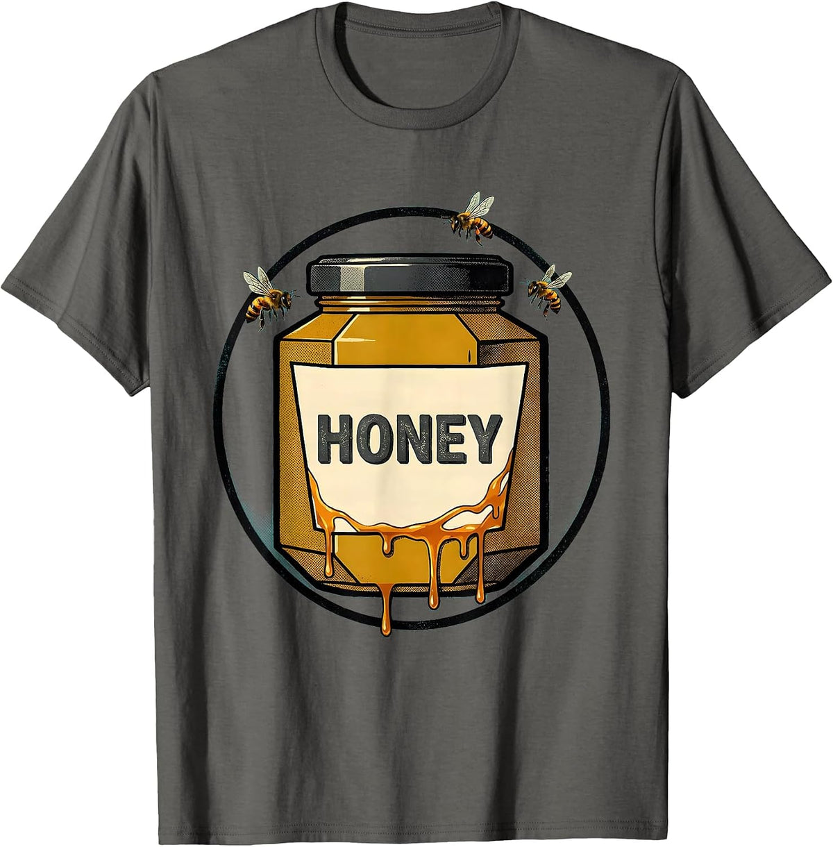 Honey Midcentury Modern Halloween Honey Pot Bee Costume T-Shirt - Asphalt Grey