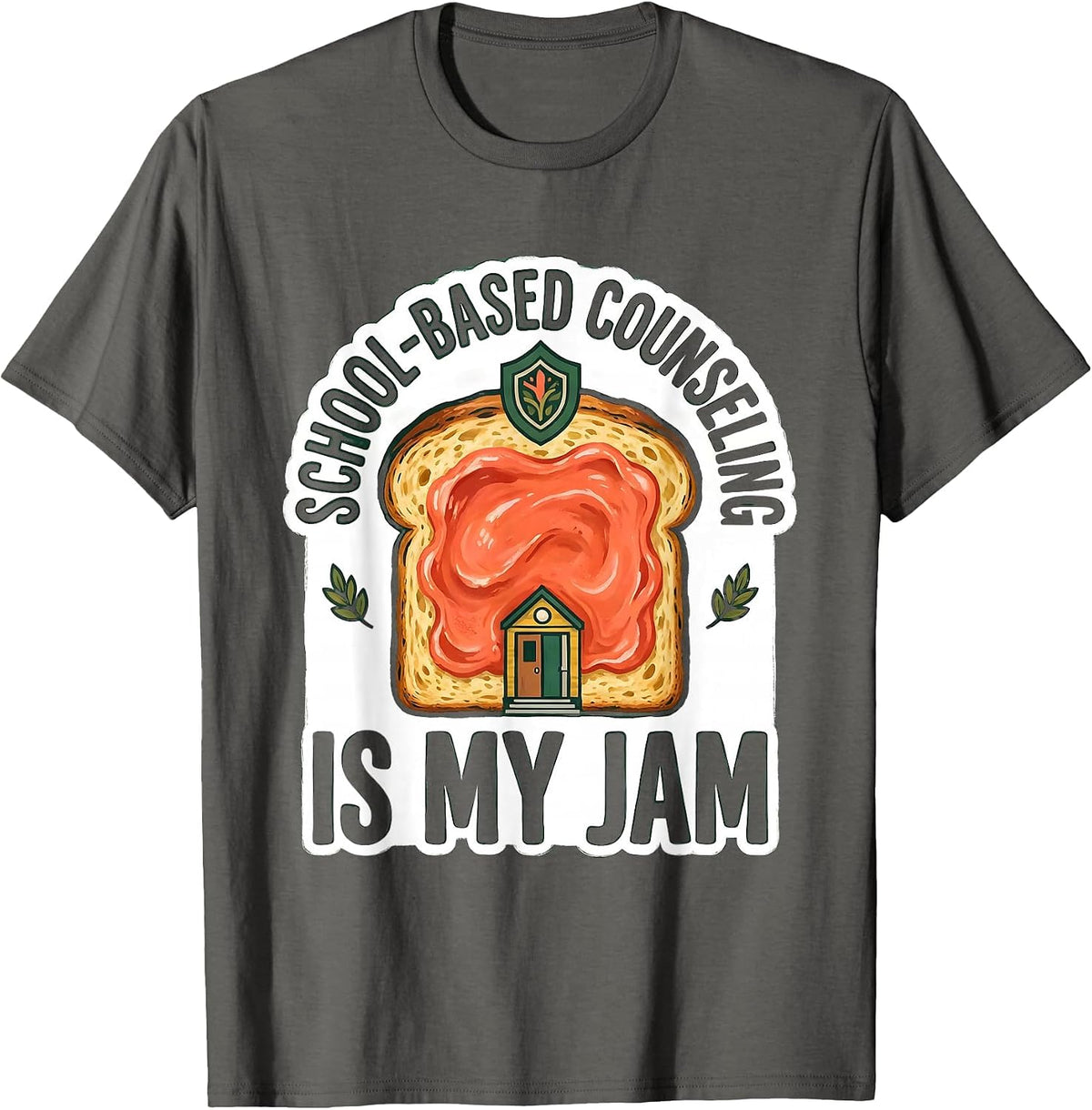 School-Based Counseling Is My Jam Funny School Counselor T-Shirt - Asphalt Grey