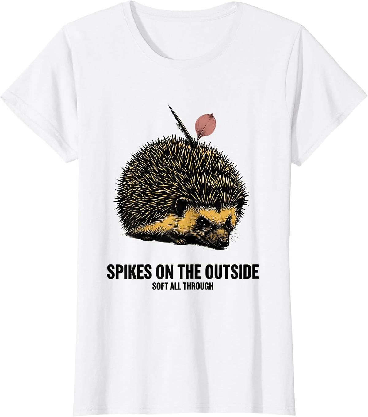 Spikes On The Outside, Soft All Through Cute Hedgehog Lover T-Shirt - White