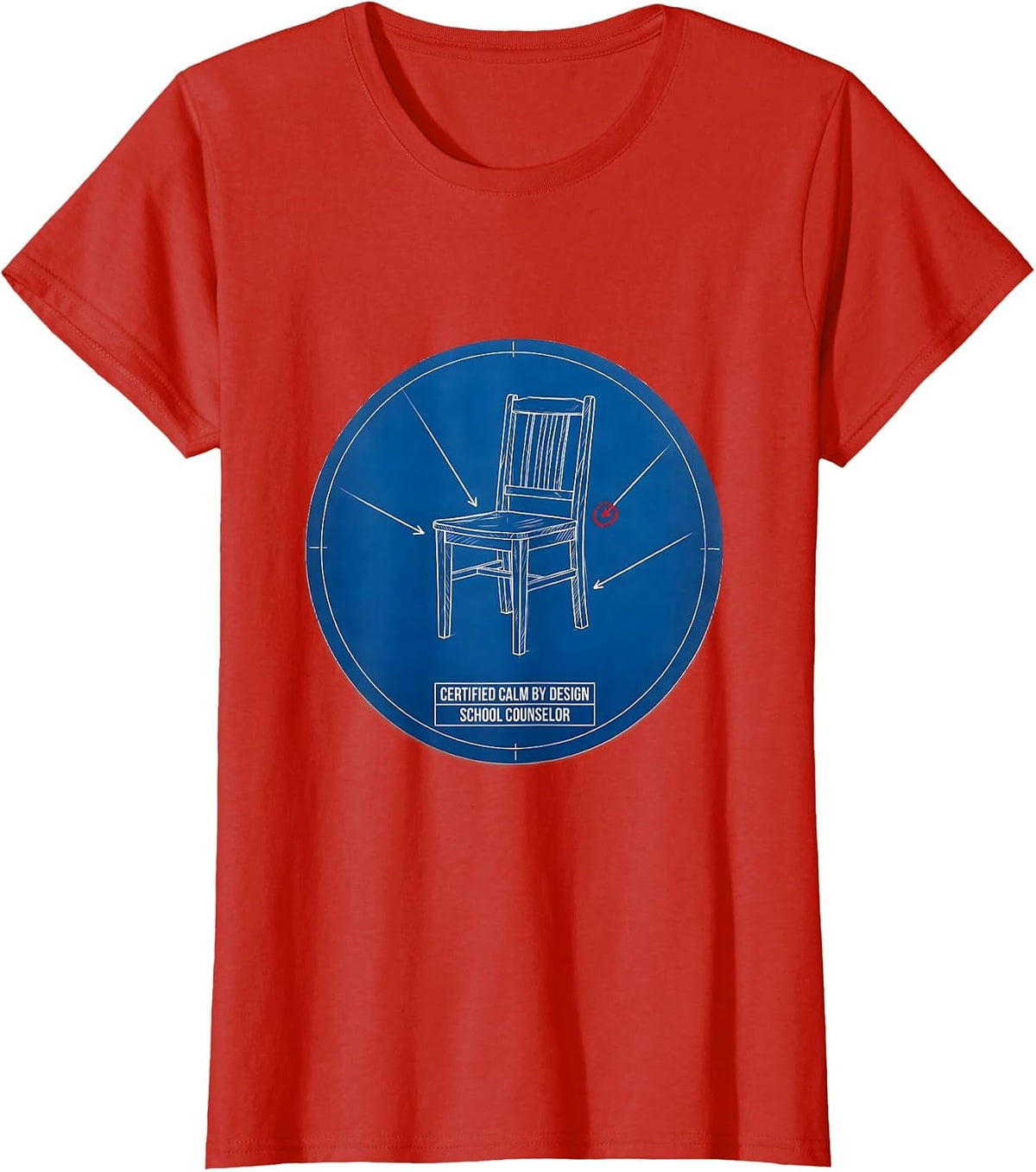 Certified Calm By Design School Counselor T-Shirt - Red