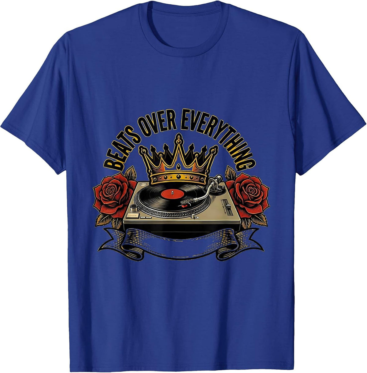 Beats Over Everything Hip Hop Music Design T-Shirt - Royal Blue