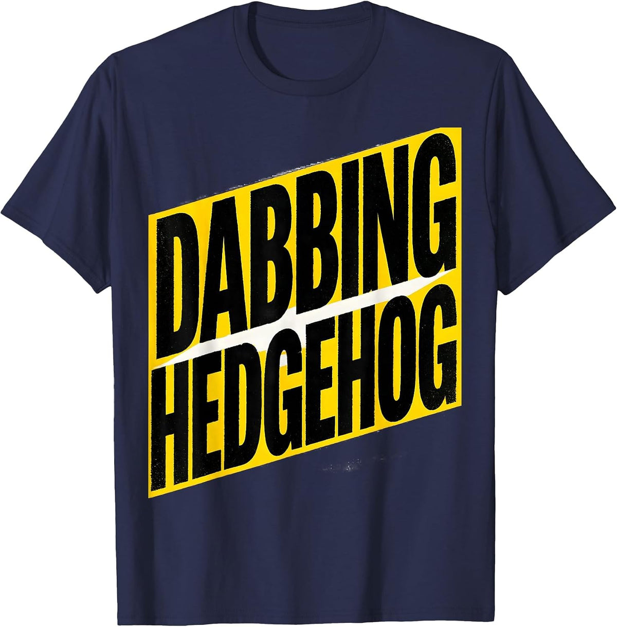 Dabbing Hedgehog Funny Cartoon Character Kids Humor T-Shirt - Navy Blue
