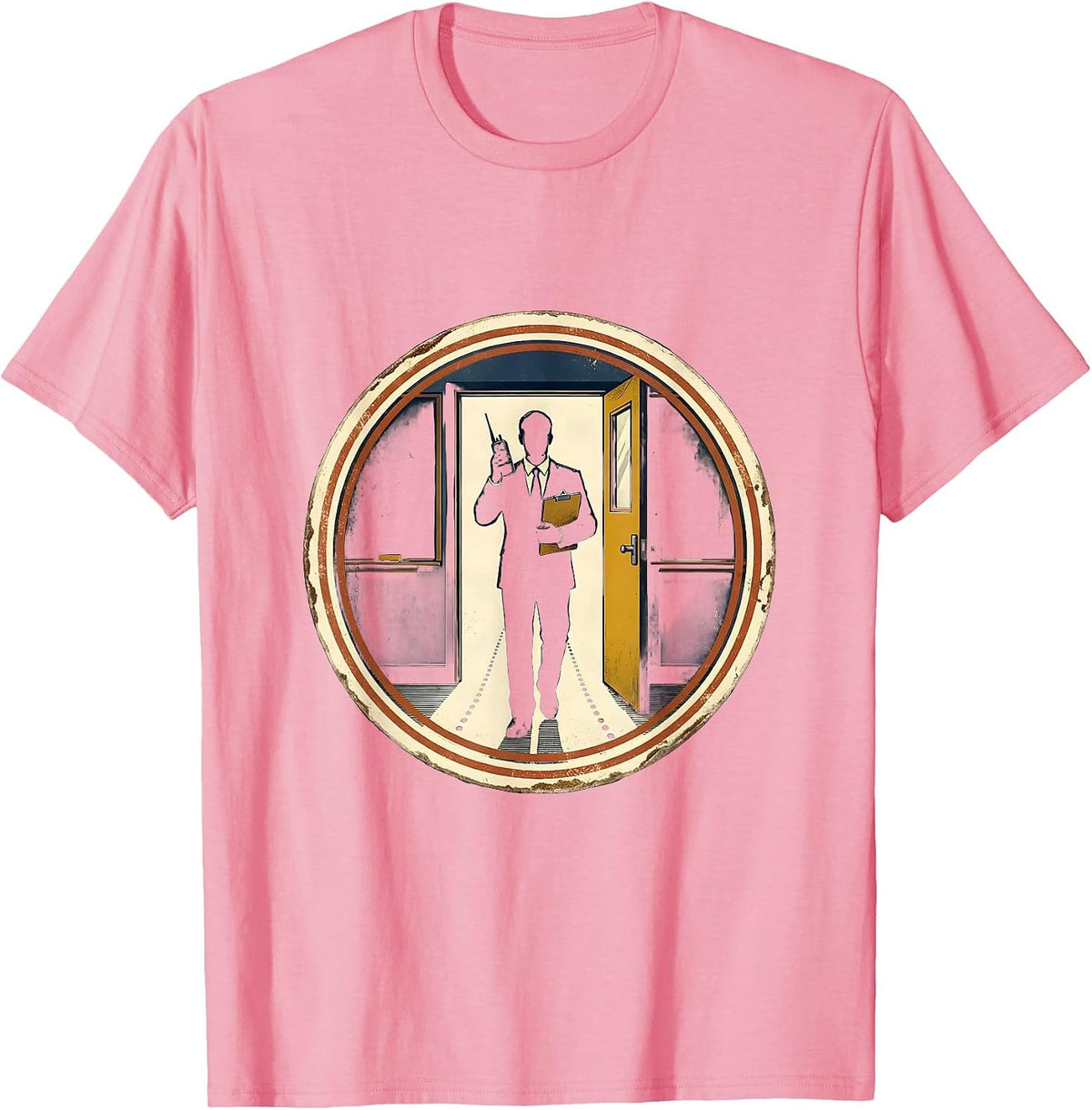 Men's Assistant Principal Vintage Badge School Staff Appreciation T-Shirt - Pink