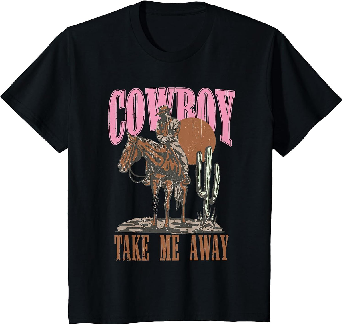 Vintage Western Life Rodeo Country Cowboy Take Me Away T-Shirt - Black