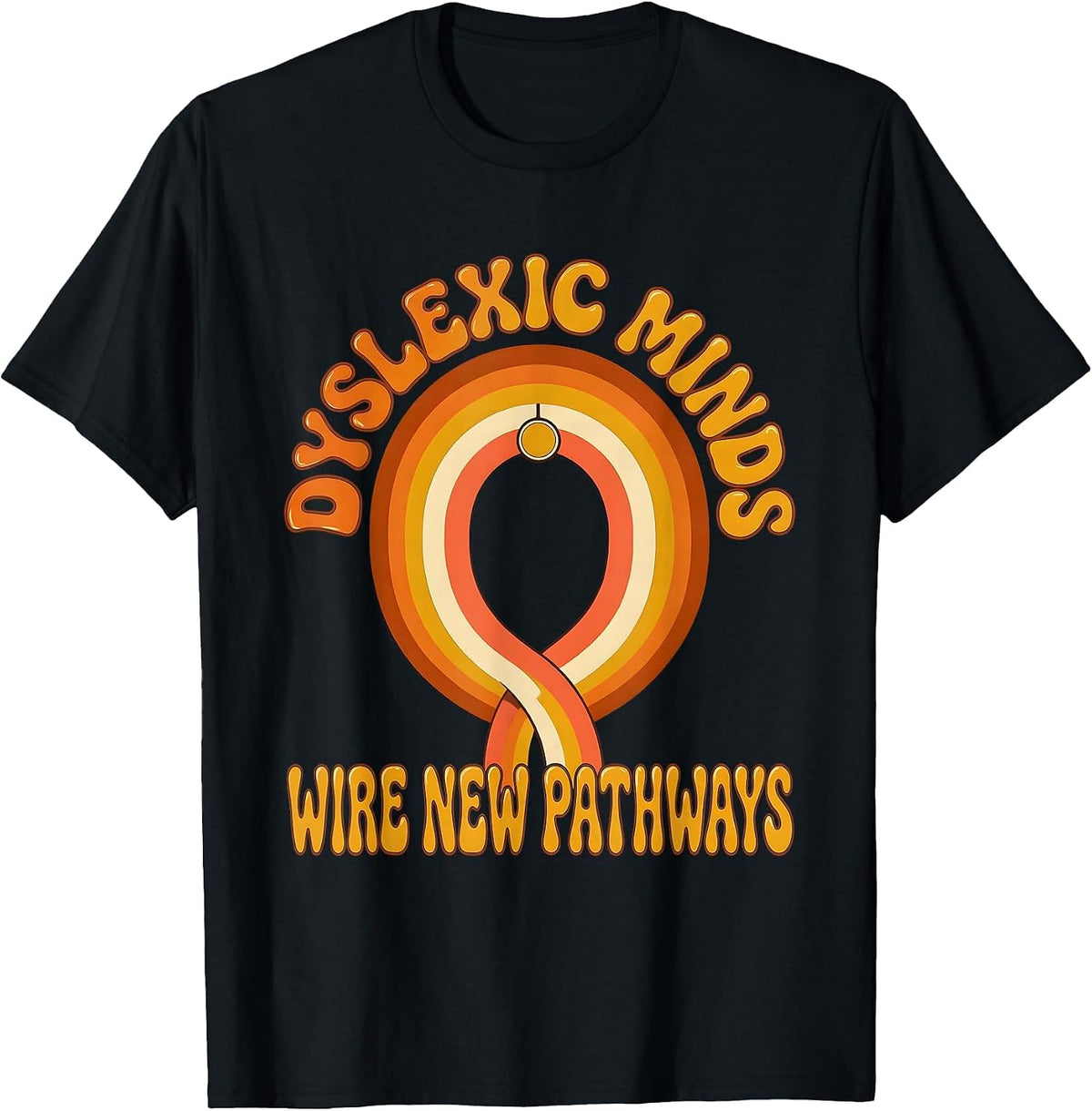 Men's Dyslexic Minds Wire New Pathways Retro Dyslexia Teacher T-Shirt - Black