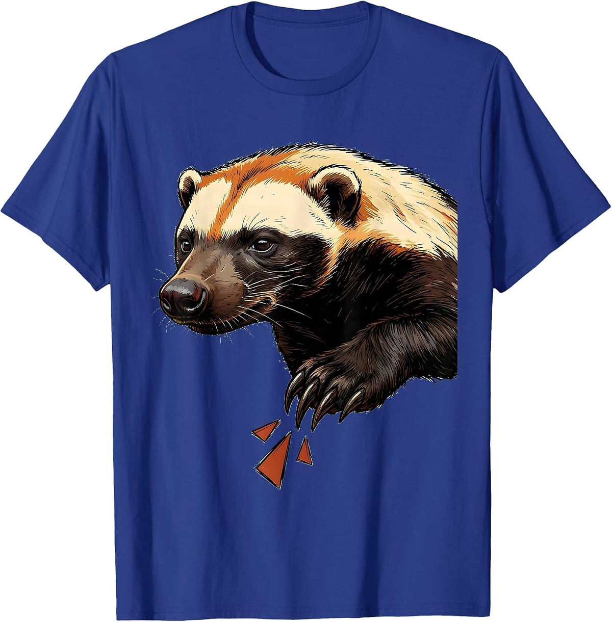 Oversized Honey Badger Wild Animal Humor T-Shirt - Royal Blue