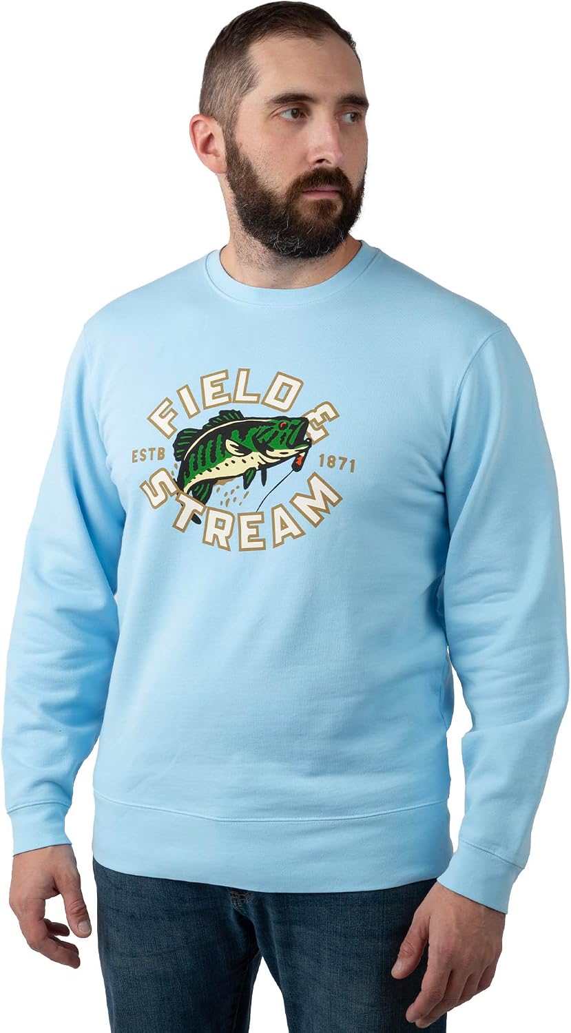 Field & Stream Men's Backstrap Crew Sweatshirt - Retro Bass\/Carolina Blue
