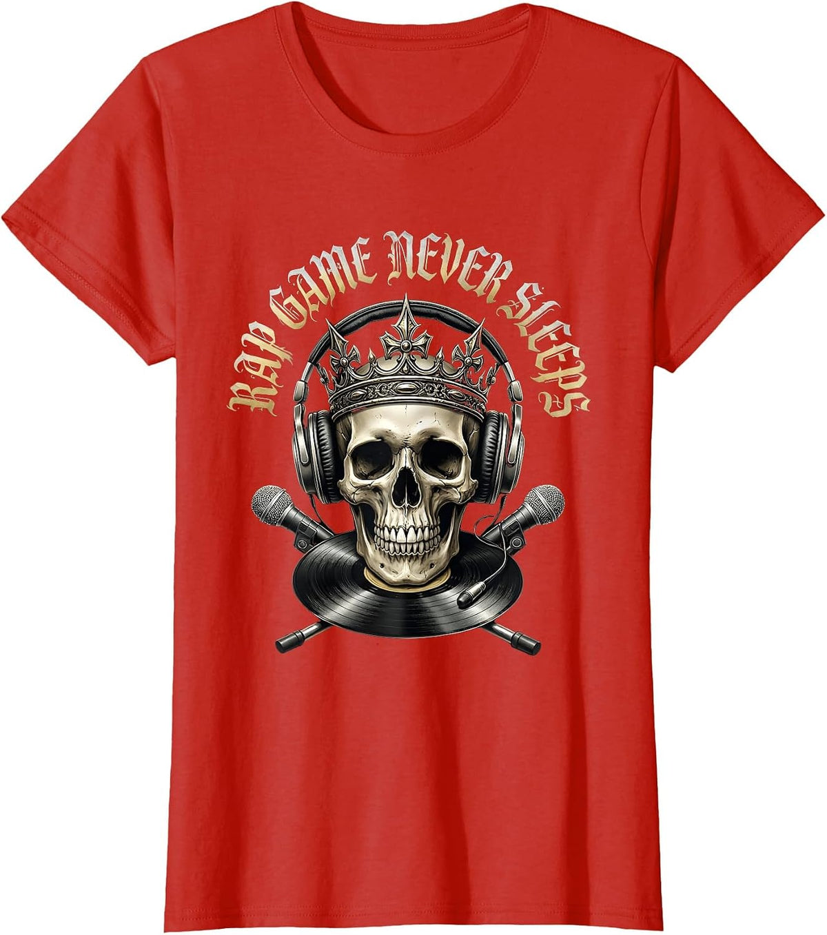 Rap Game Never Sleeps Hip Hop Men's Design T-Shirt - Red