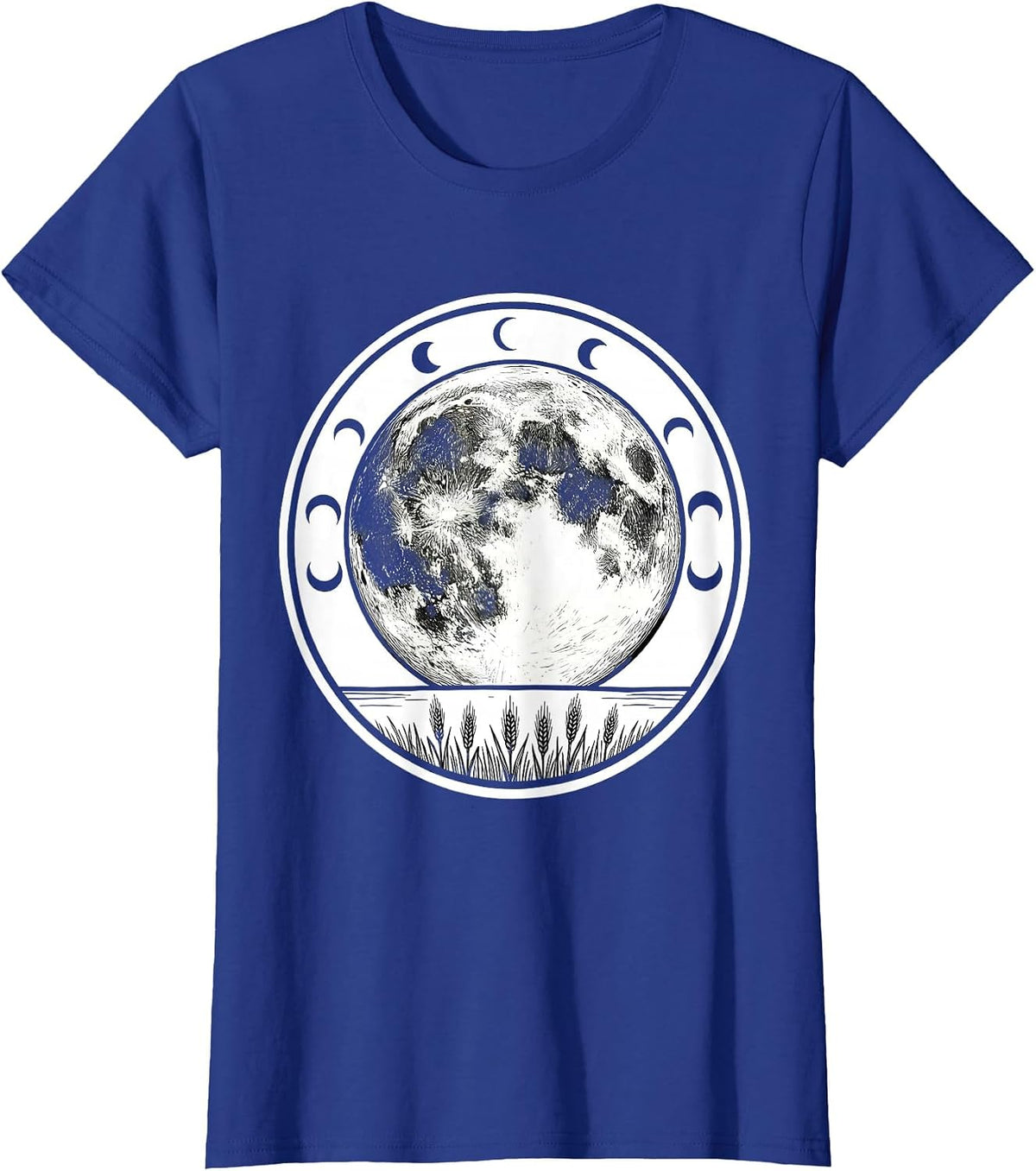 Women's Lunar Cycle Moon Phase Astronomy Astrology Celestial T-Shirt - Royal Blue