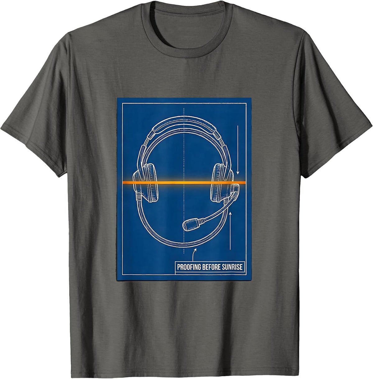 Proofing Before Sunrise Technical Blueprint 911 Dispatcher T-Shirt - Asphalt Grey