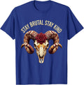 Stay Brutal Stay Kind Heavy Metal Graphic Design T-Shirt - Royal Blue