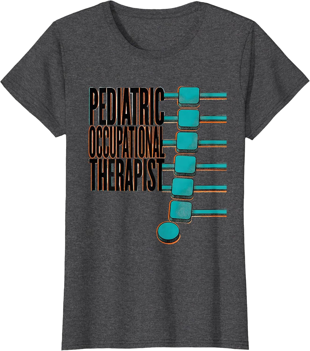 Women's Pediatric Occupational Therapist Risograph OT Pride Casual T-Shirt - Dark Heather Grey