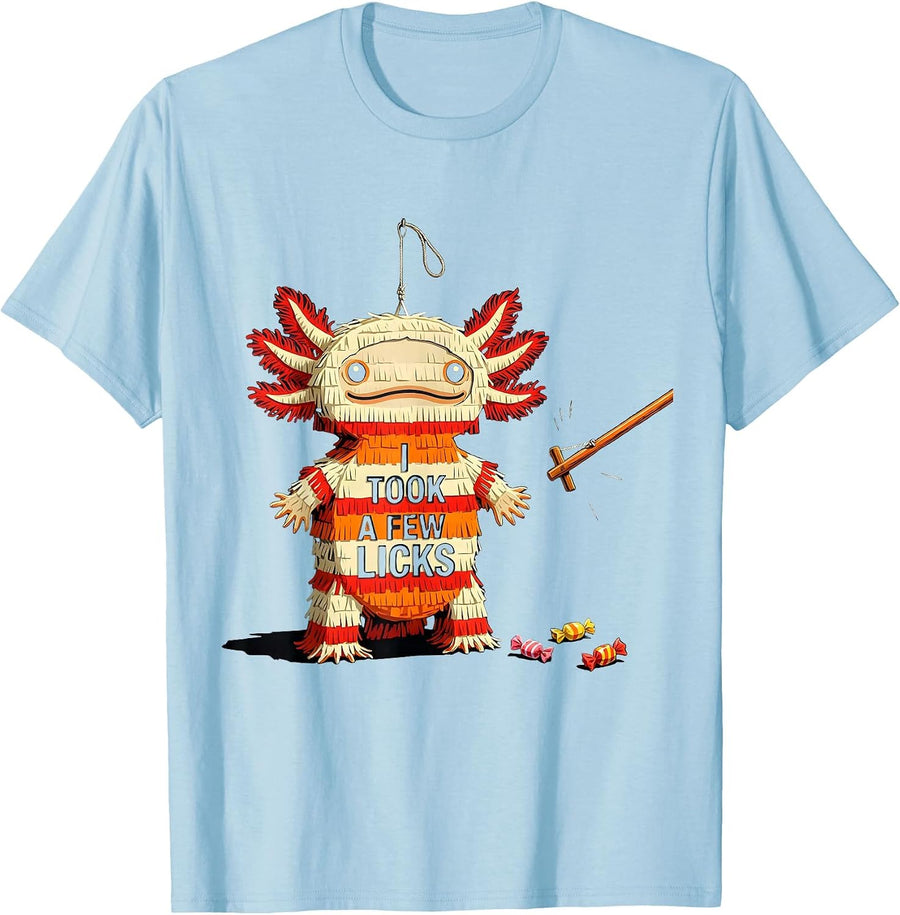 Men's I Took A Few Licks Funny Cinco De Mayo Piñata Party Costume T-Shirt - Baby Blue