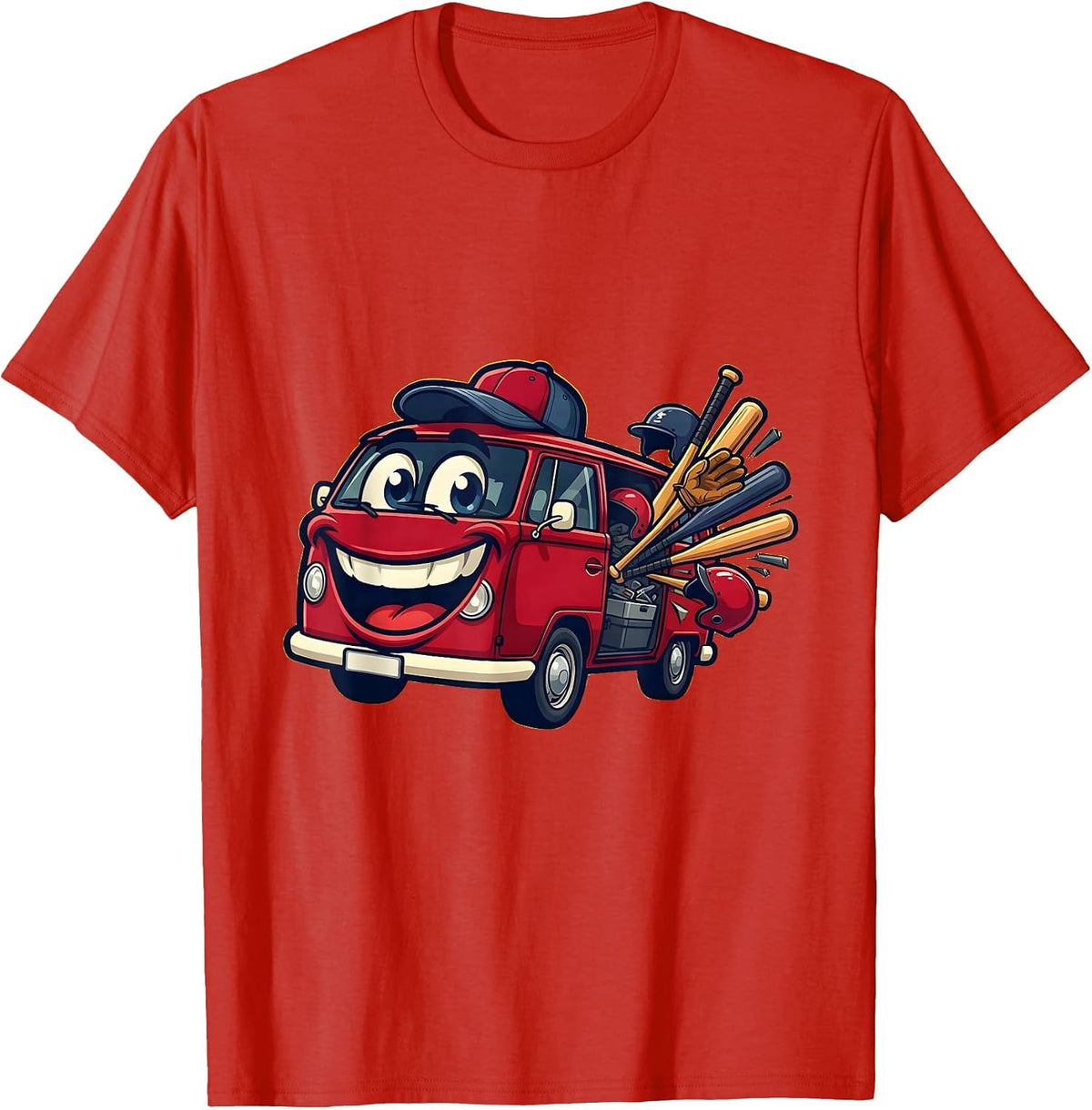 Men's Baseball Mom Overloaded Minivan Graphic T-Shirt - Red