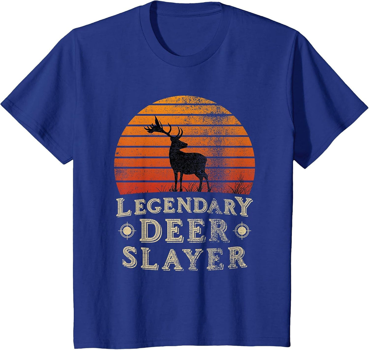 Legendary Deer Slayer Vintage Sunset Deer Hunter T-Shirt - Royal Blue