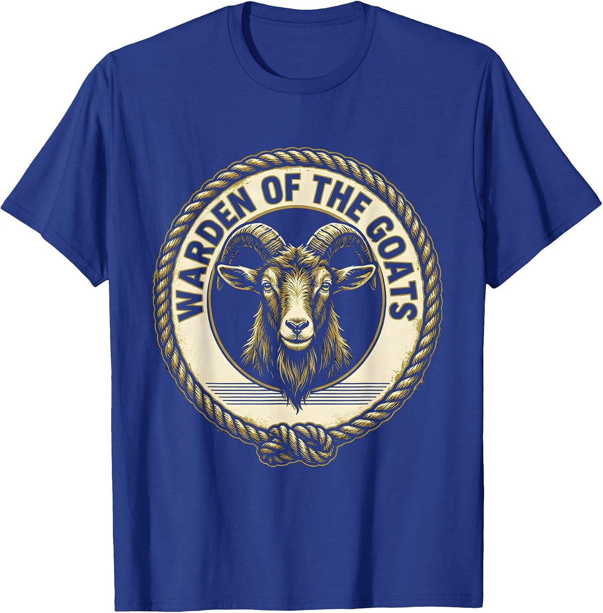 Men's Warden Of The Goats Funny Goat Lover Farm Animal Humor T-Shirt - Royal Blue