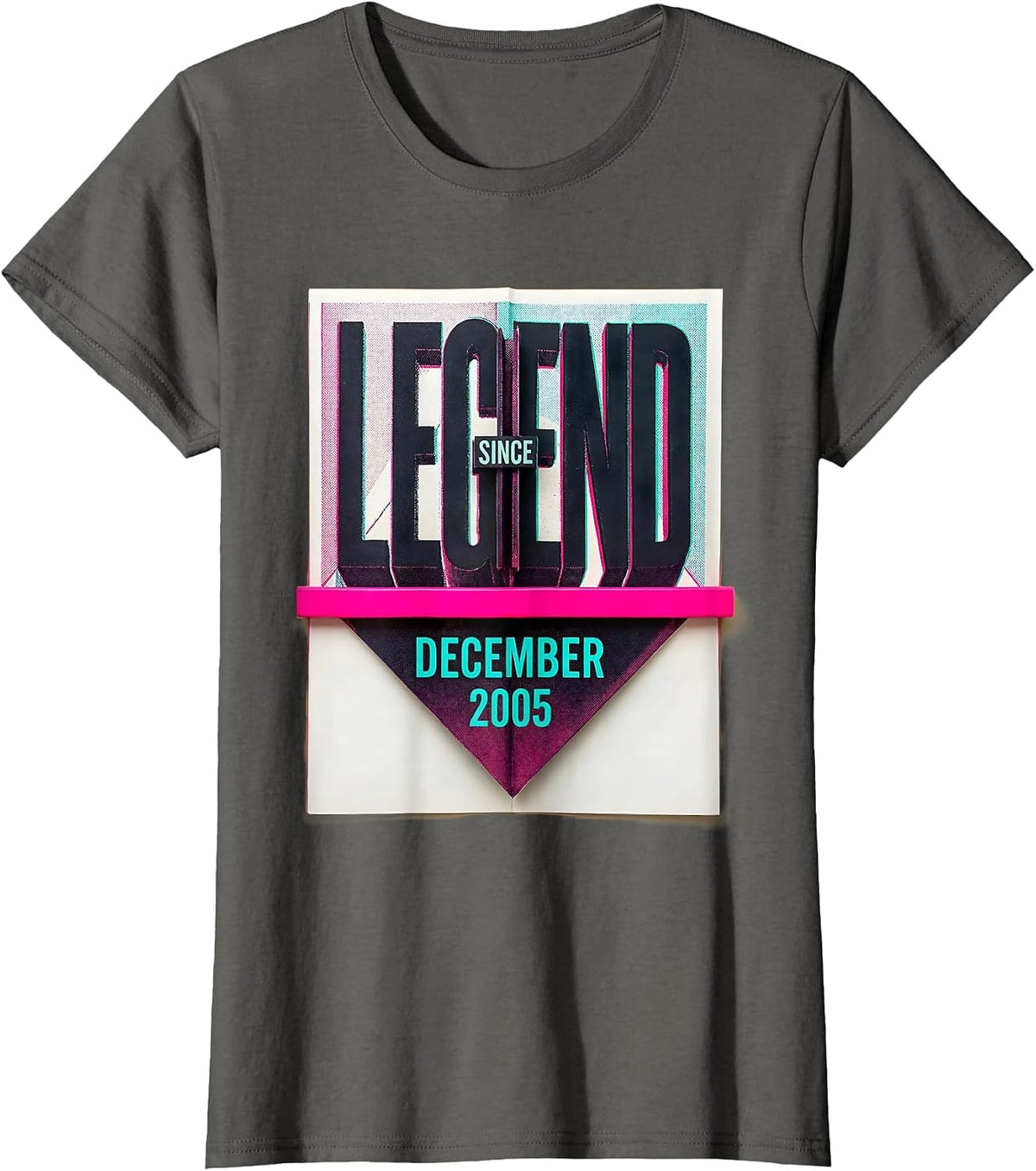 Women's Legend Since December 2005 Vintage Birthday Gift Keepsake T-Shirt - Asphalt Grey