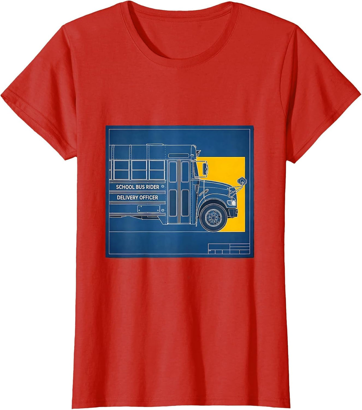 Women's School Bus Rider Delivery Officer Funny School Bus Driver T-Shirt - Red