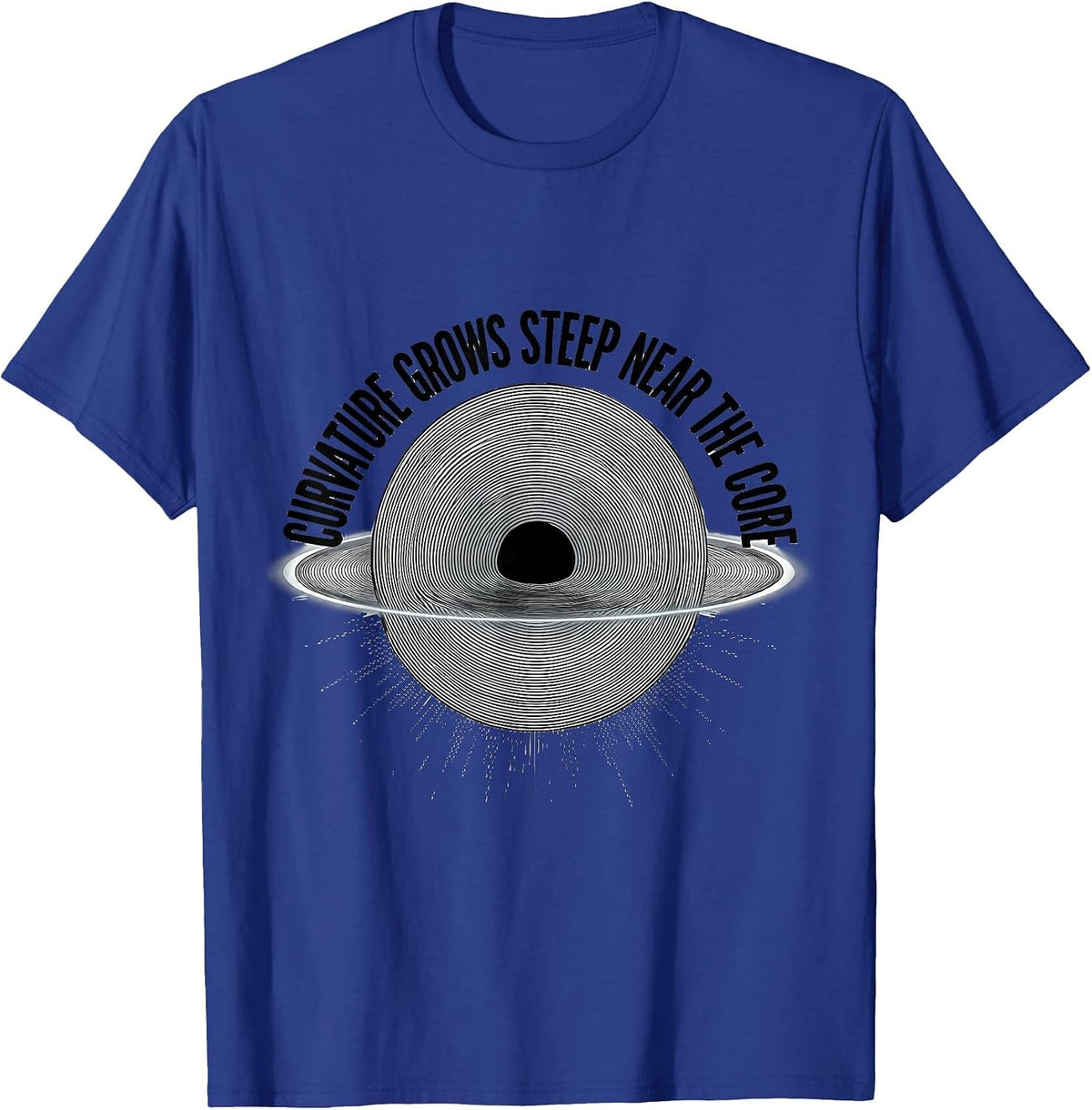Men's Curvature Grows Steep Near The Core Astrophysics Physics T-Shirt - Royal Blue