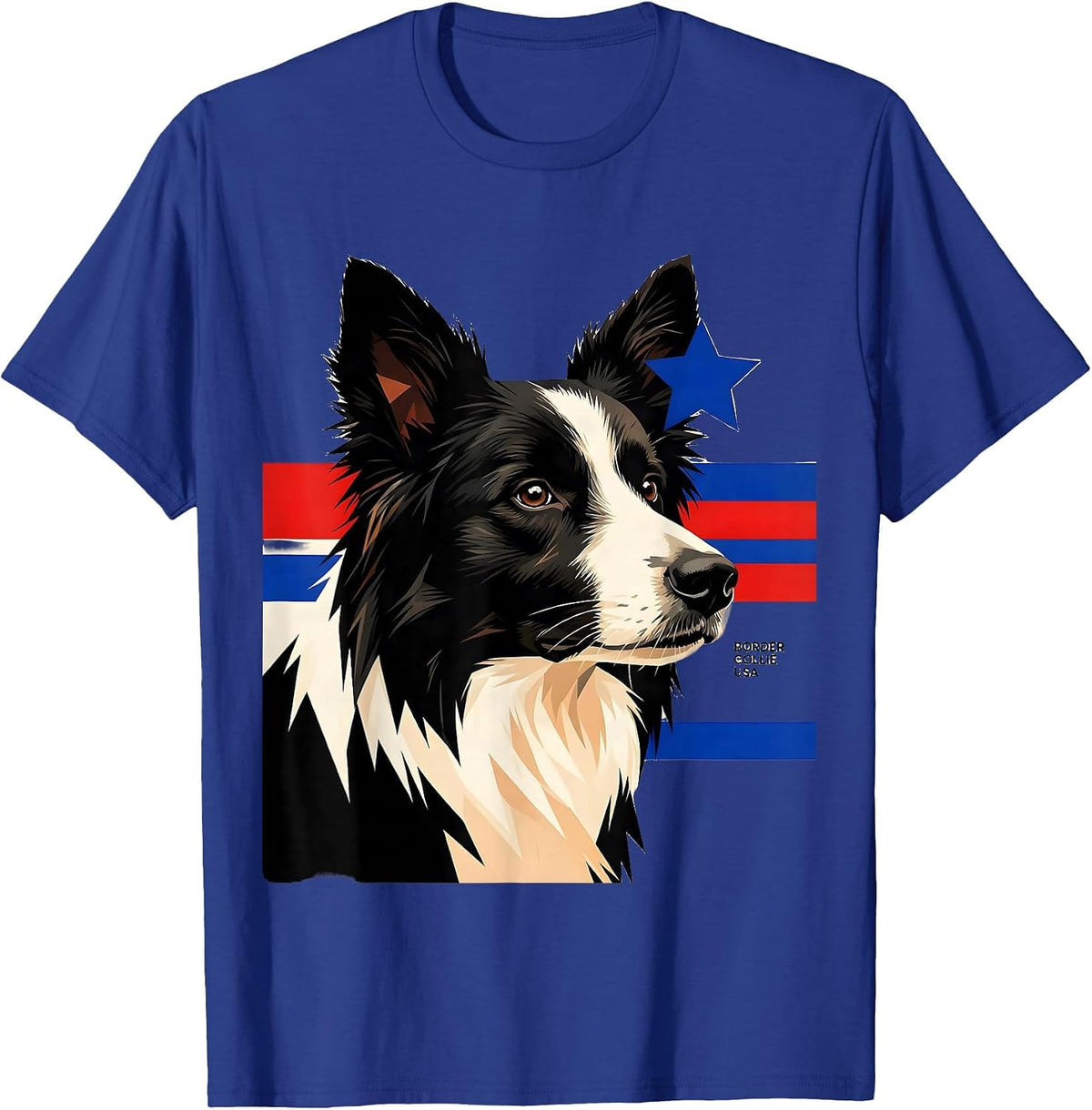 Men's Border Collie USA Patriotic Dog Lover 4th Of July T-Shirt - Royal Blue
