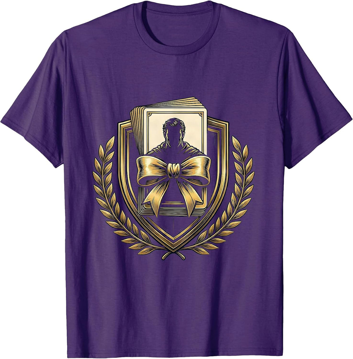 Men's 4th Grade Teacher Report Card Stack Graphic T-Shirt - Purple