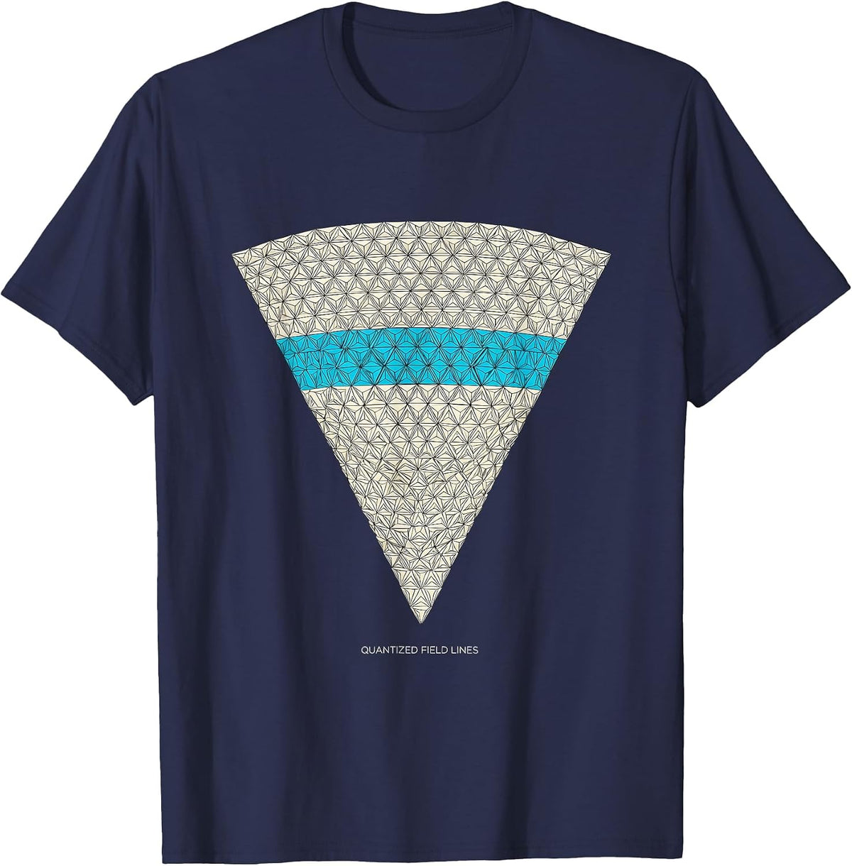 Quantized Field Lines Geometric Science Enthusiast Physics T-Shirt - Navy Blue