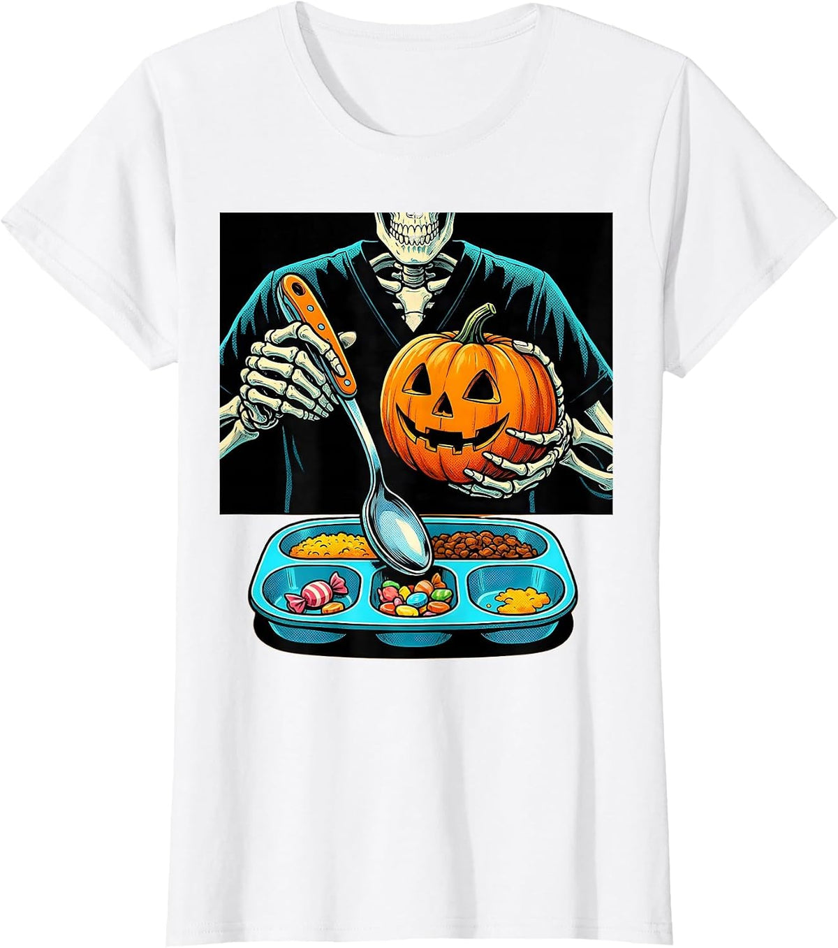 Skeleton Occupational Therapist Halloween Pop Art Therapy T-Shirt - White