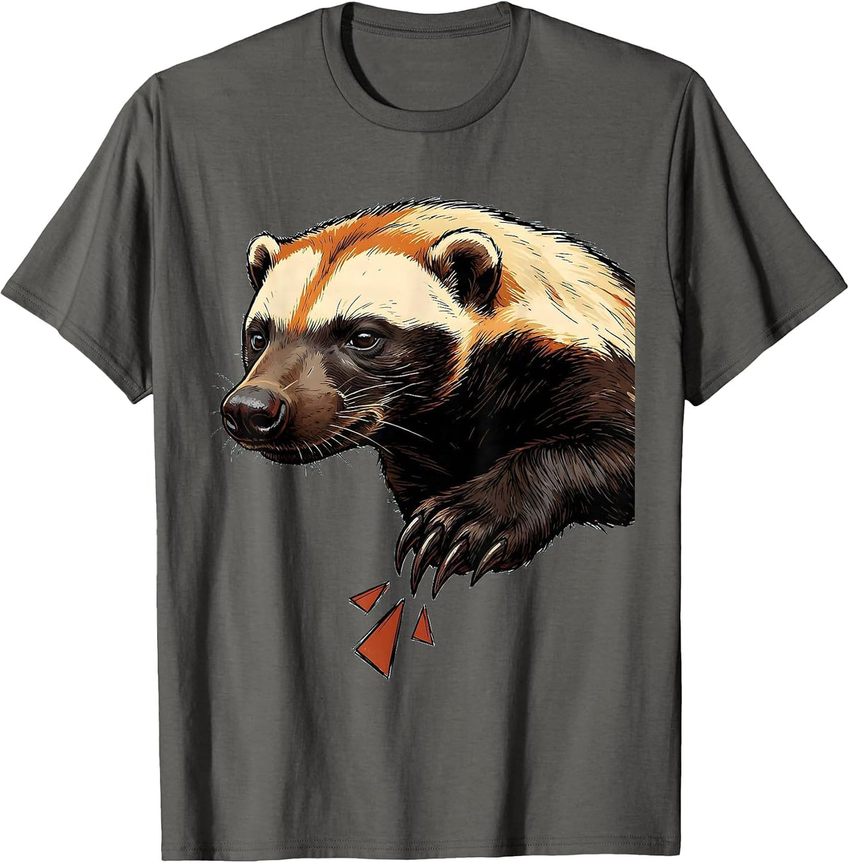 Oversized Honey Badger Wild Animal Humor T-Shirt - Asphalt Grey
