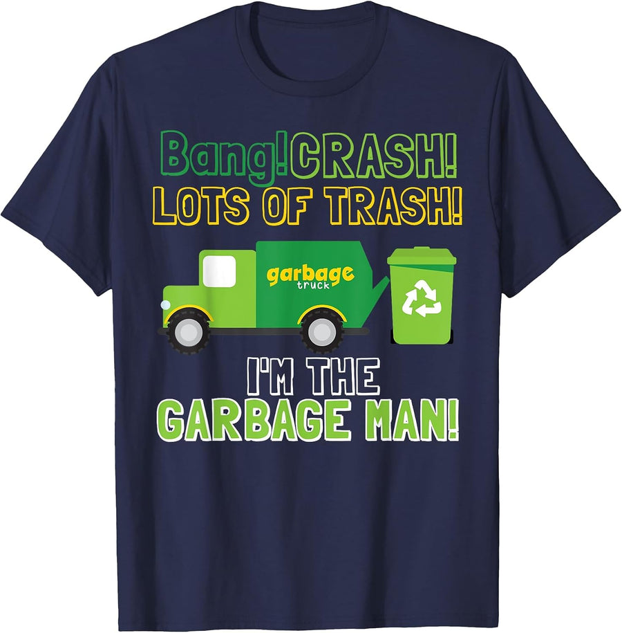 Garbage Man Costume Garbage Trucks Adults Kids & Toddlers T-Shirt - Navy Blue