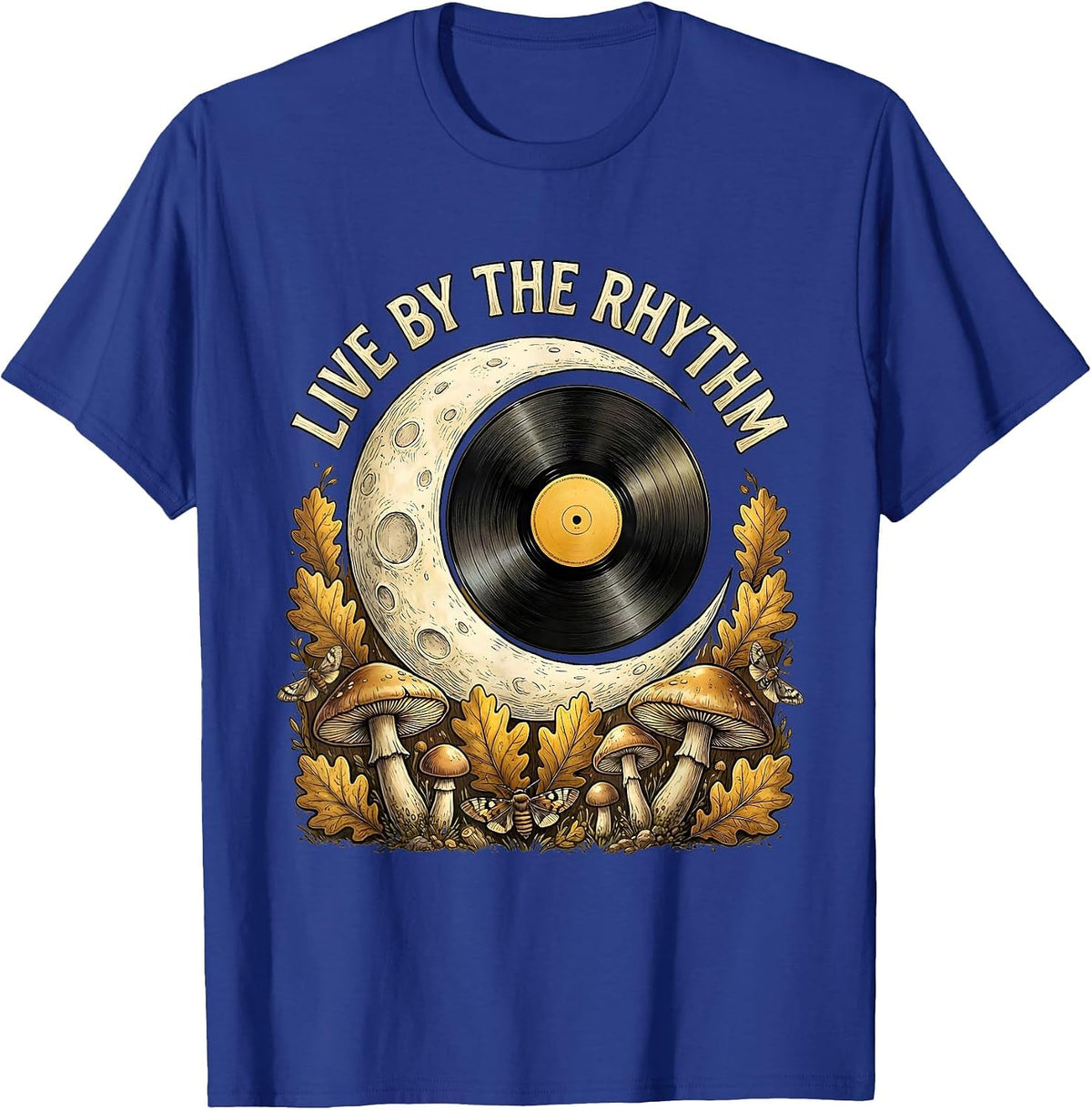 Live by the Rhythm Hip Hop Graphic Design T-Shirt - Royal Blue